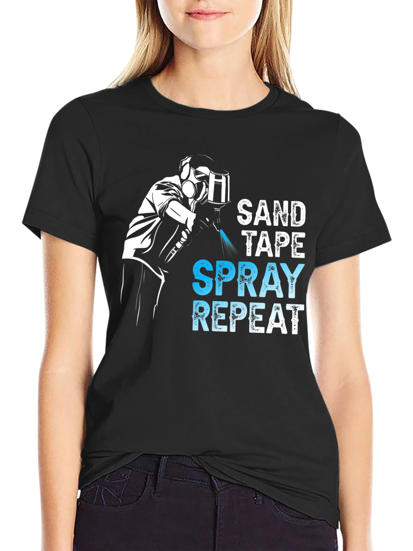 Sand Tape Spray Repeat T-Shirt - Auto Body