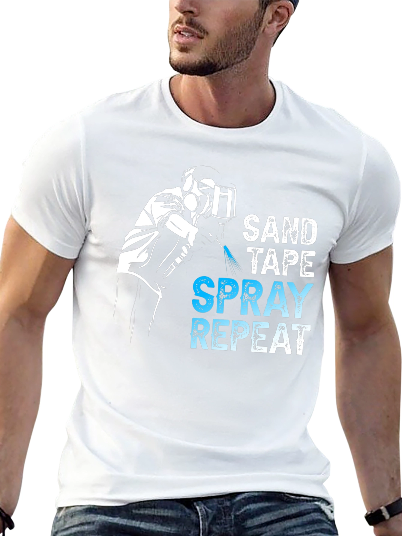 Sand Tape Spray Repeat T-Shirt - Auto Body