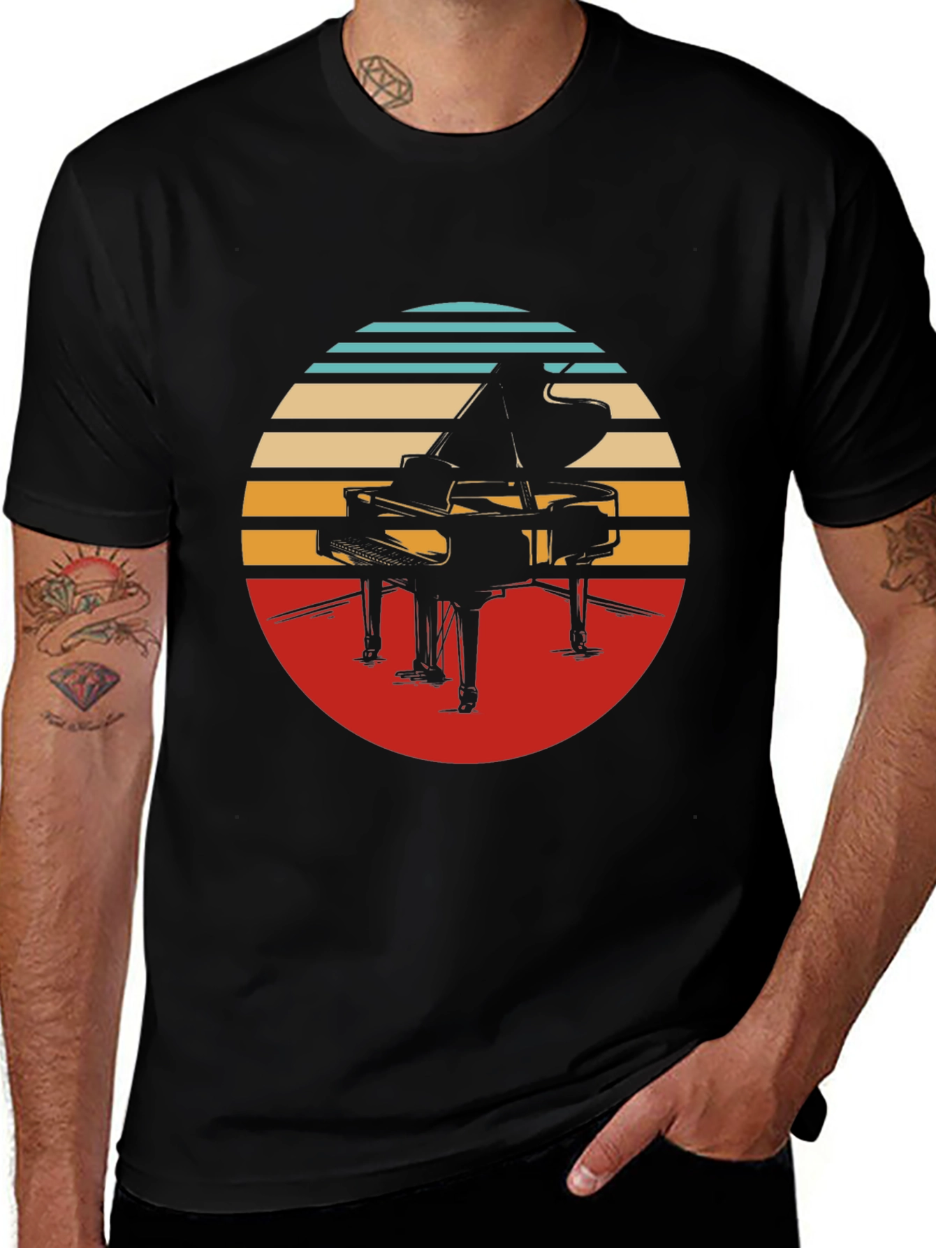 Retro Piano Graphic Tee - Stylish Comfort