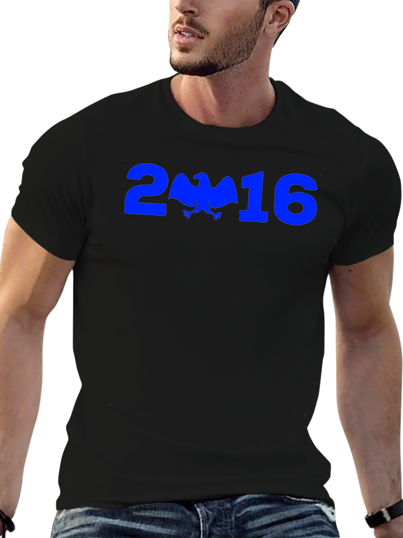 Blue Eagle 2016 Graphic Print Black T-Shirt