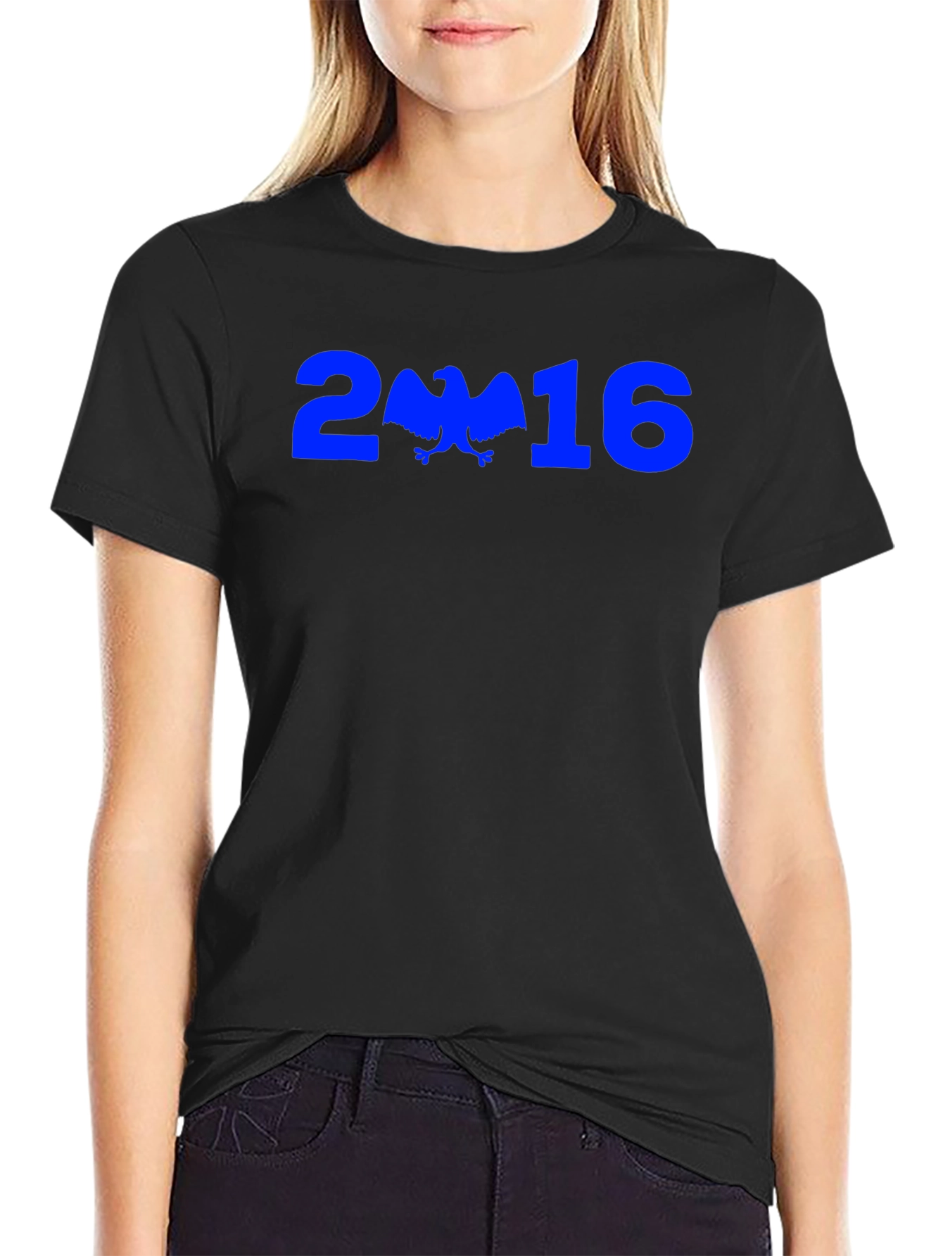 Blue Eagle 2016 Graphic Print Black T-Shirt