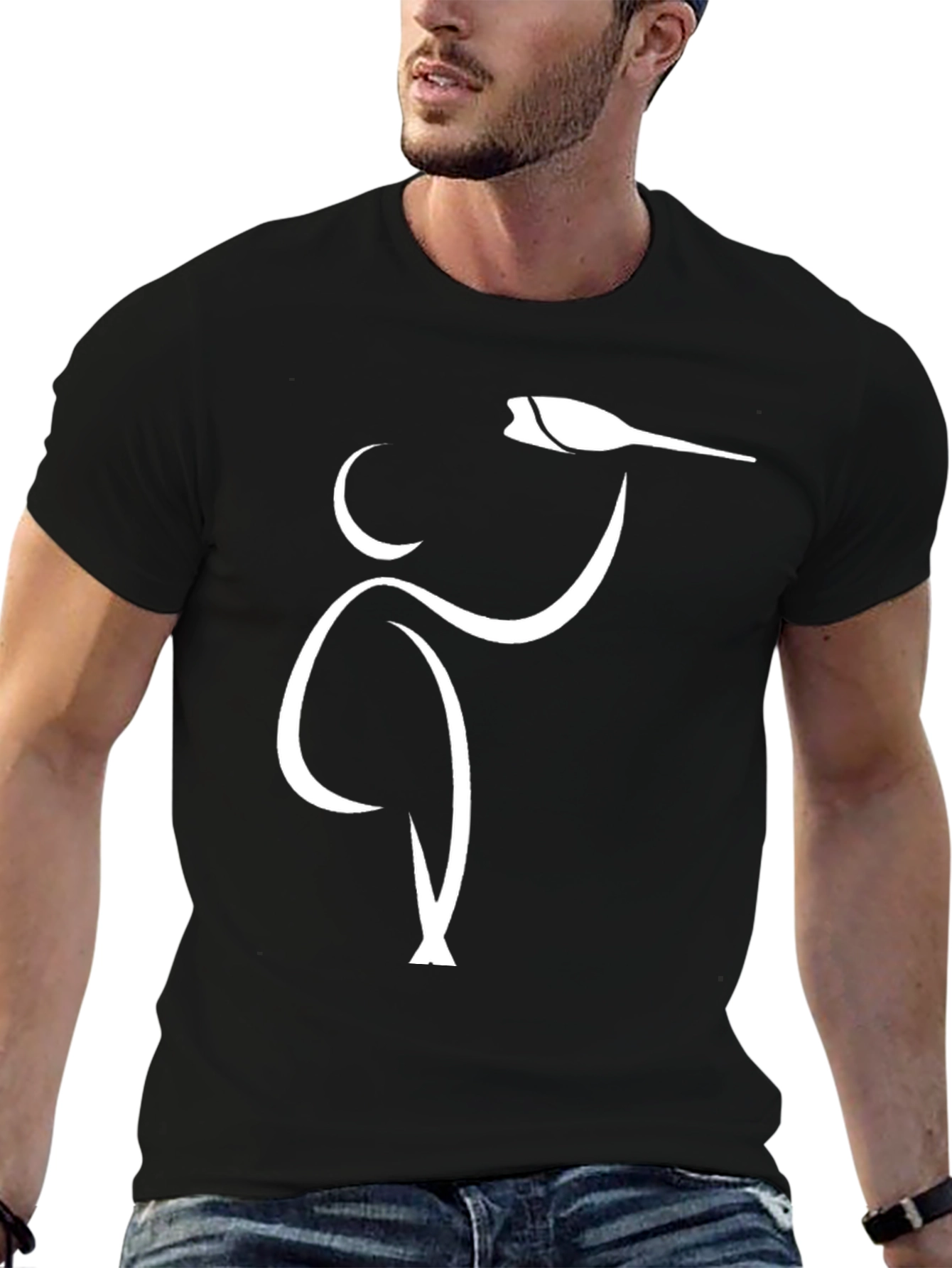 Stylized Sommelier Graphic T-Shirt - Modern Wine Lover Tee