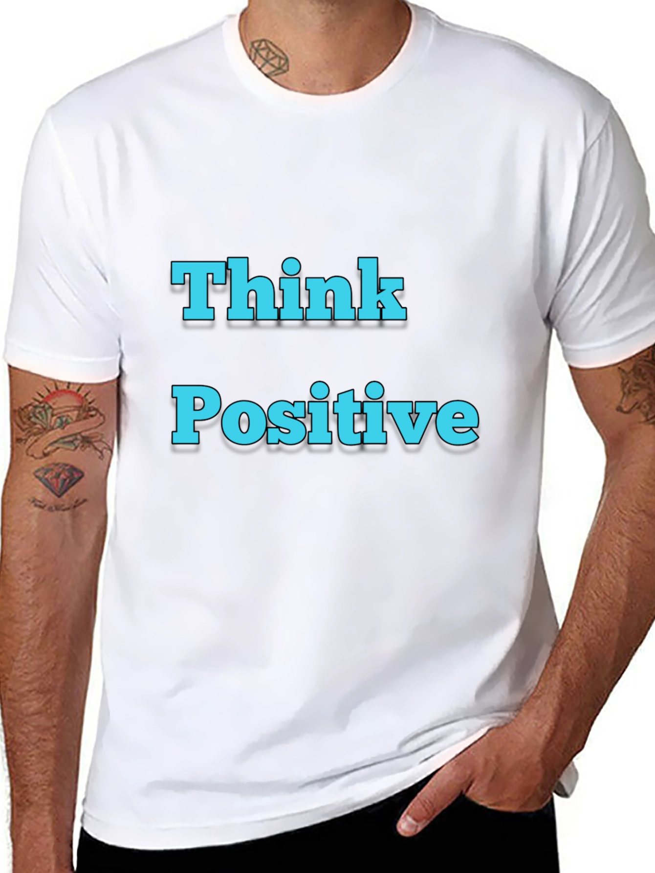 Think Positive T-Shirt - Motivational Black Tee