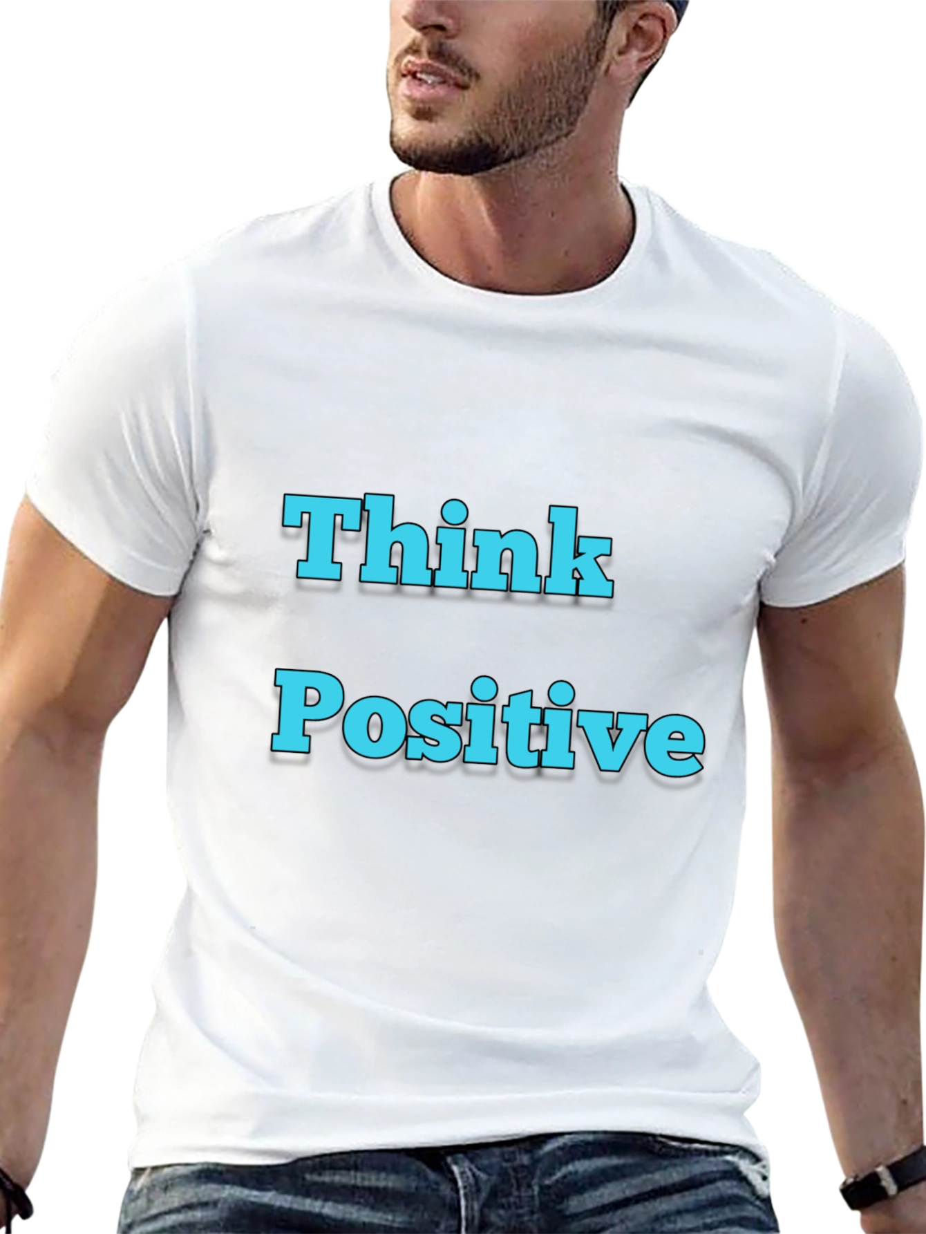 Think Positive T-Shirt - Motivational Black Tee