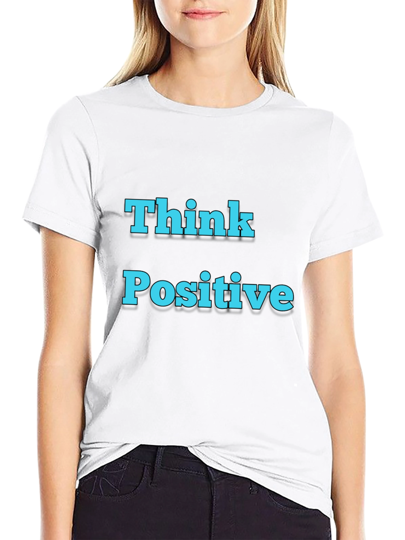 Think Positive T-Shirt - Motivational Black Tee