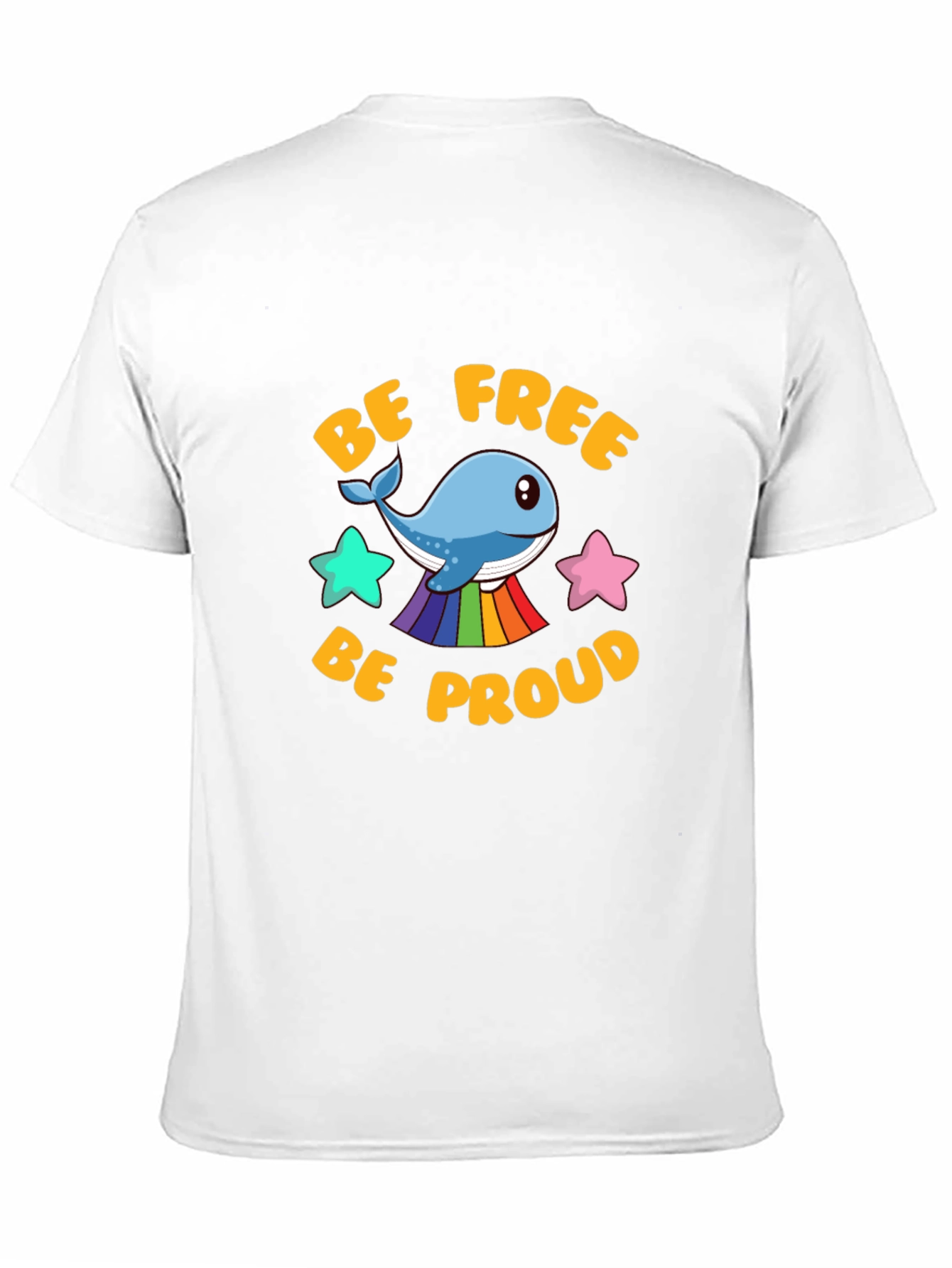 Be Free Be Proud Whale LGBT Graphic T-Shirt