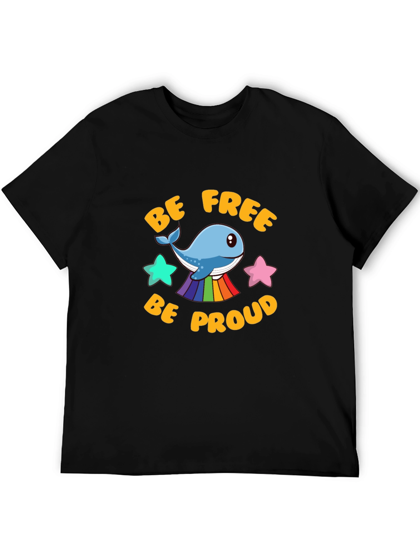 Be Free Be Proud Whale LGBT Graphic T-Shirt