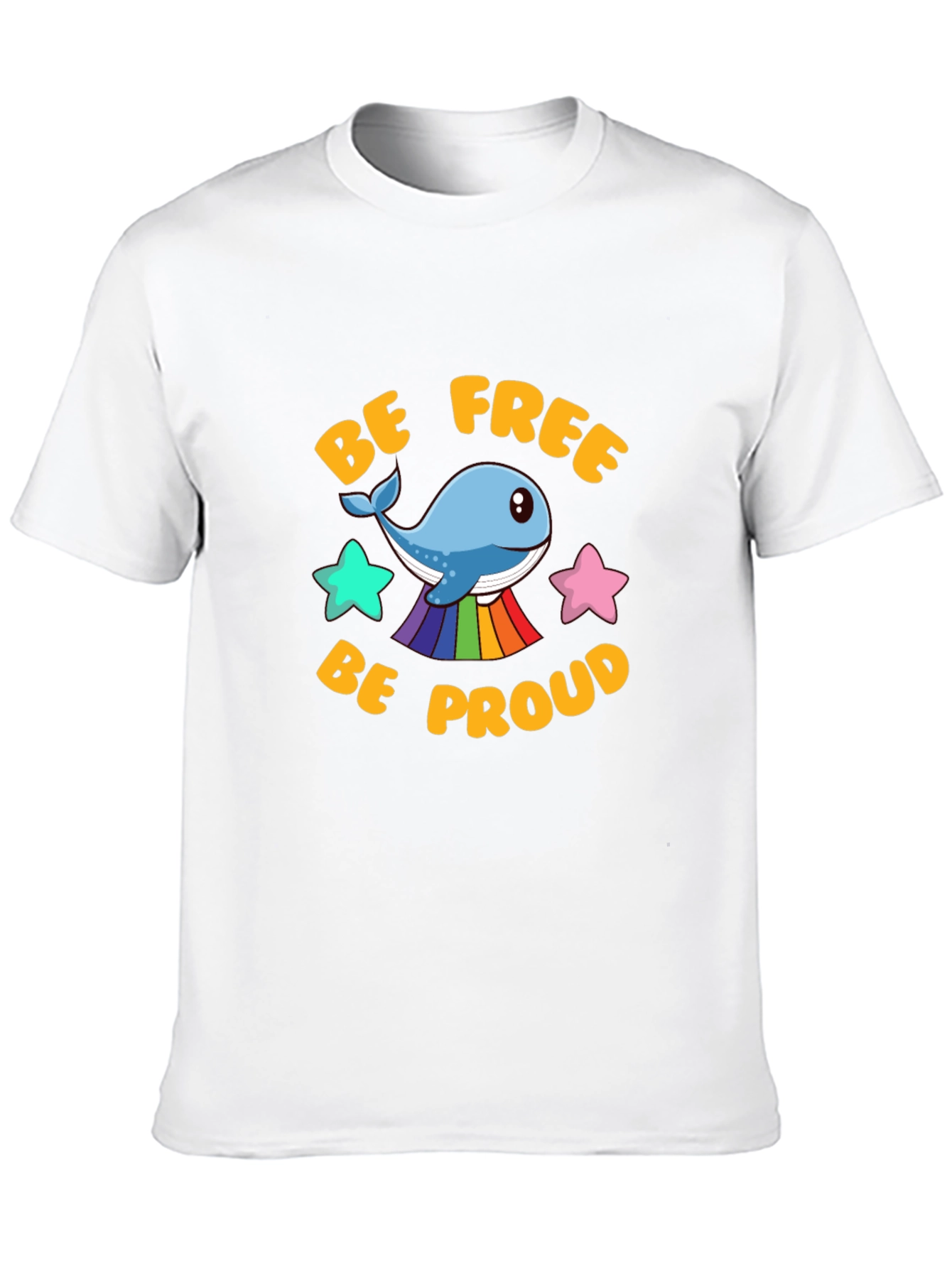 Be Free Be Proud Whale LGBT Graphic T-Shirt