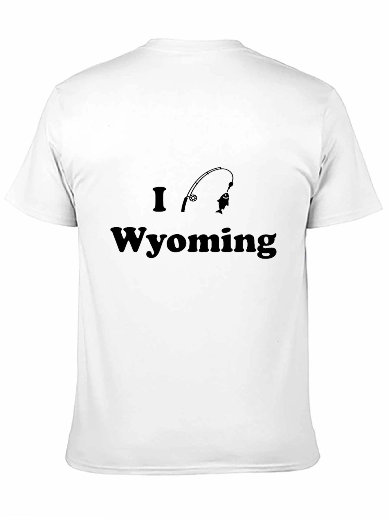 I Love Wyoming Fishing T-Shirt - Black Cotton Tee