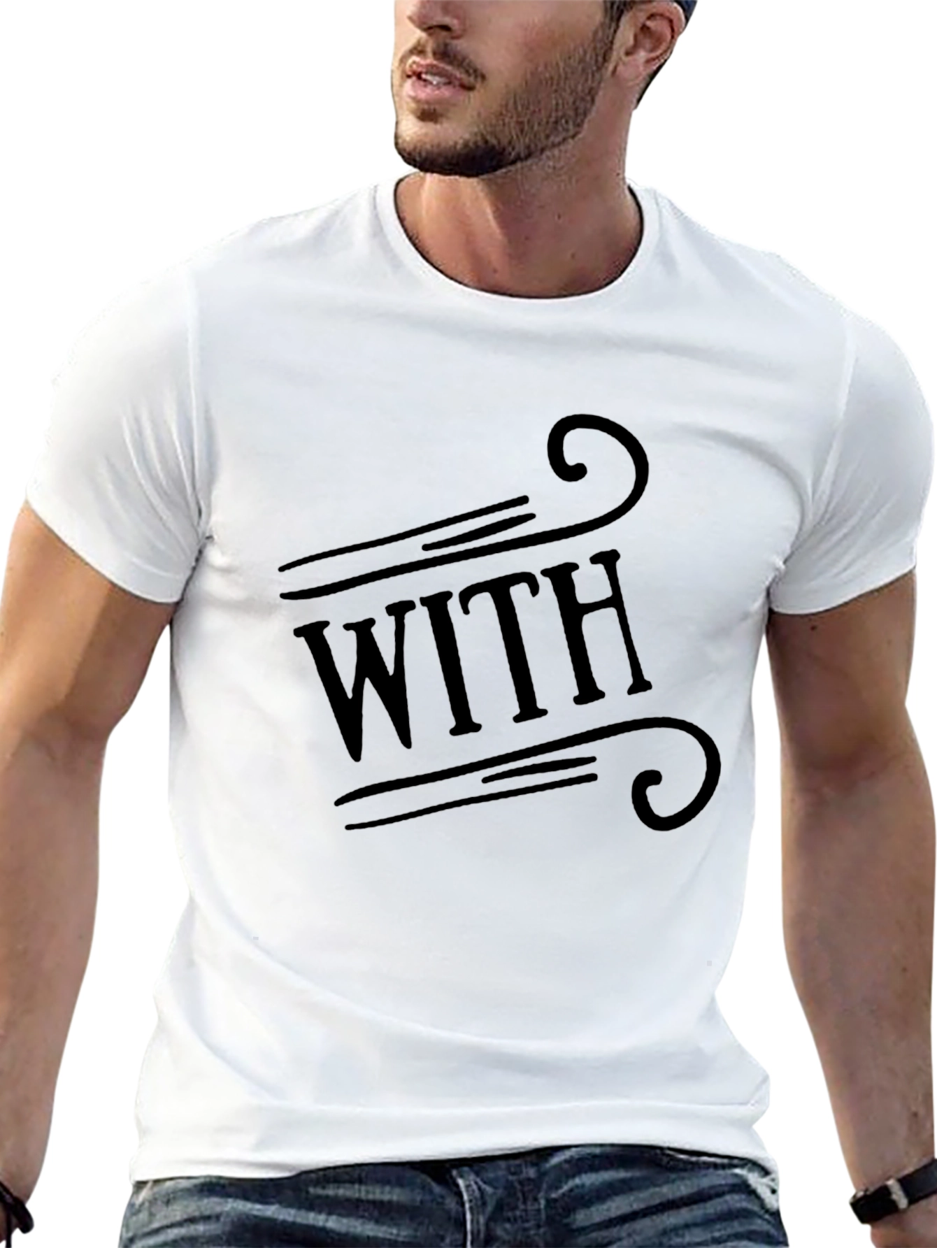 With Design Graphic Black T-Shirt