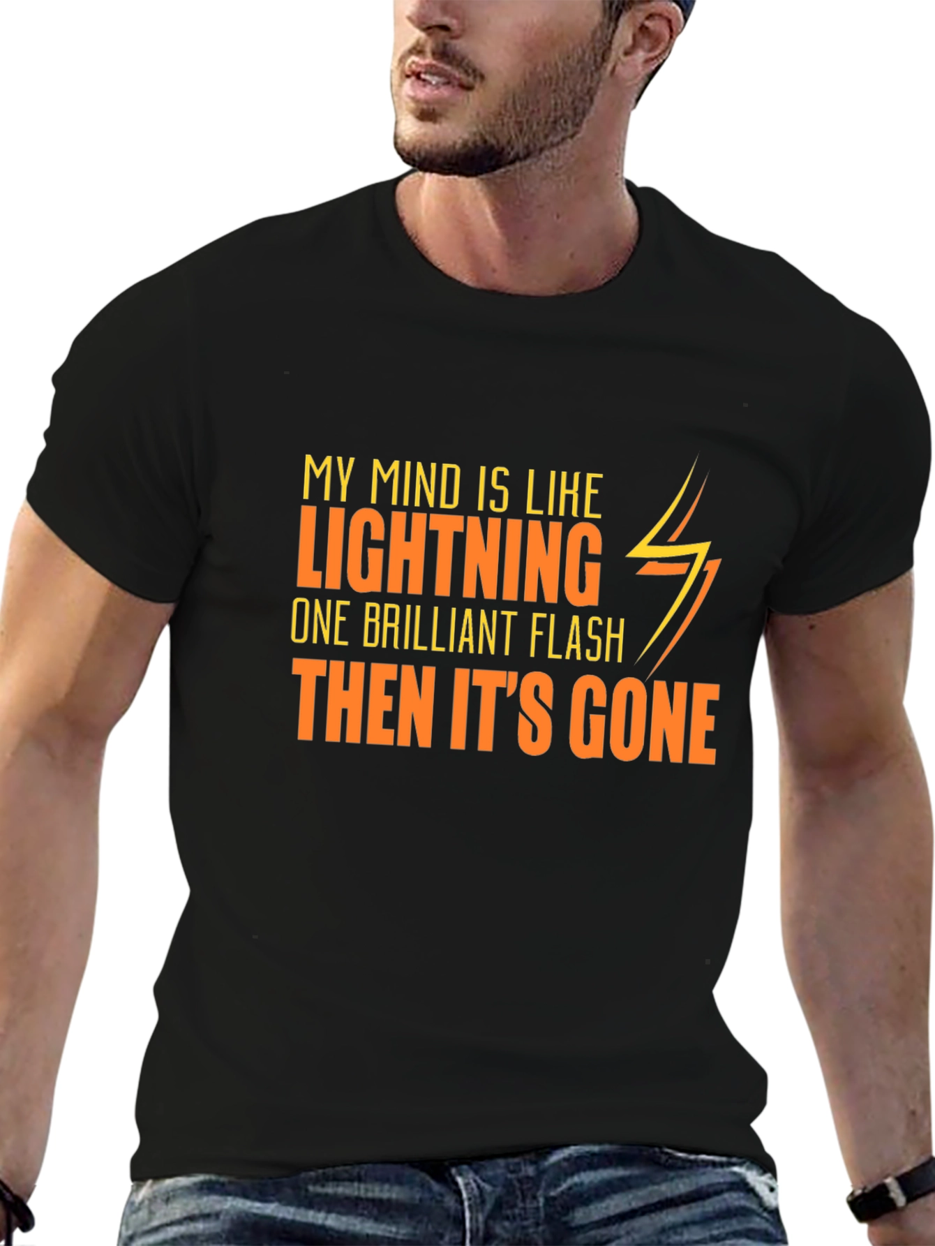 Lightning Mind Graphic Tee - Mens Black T-Shirt
