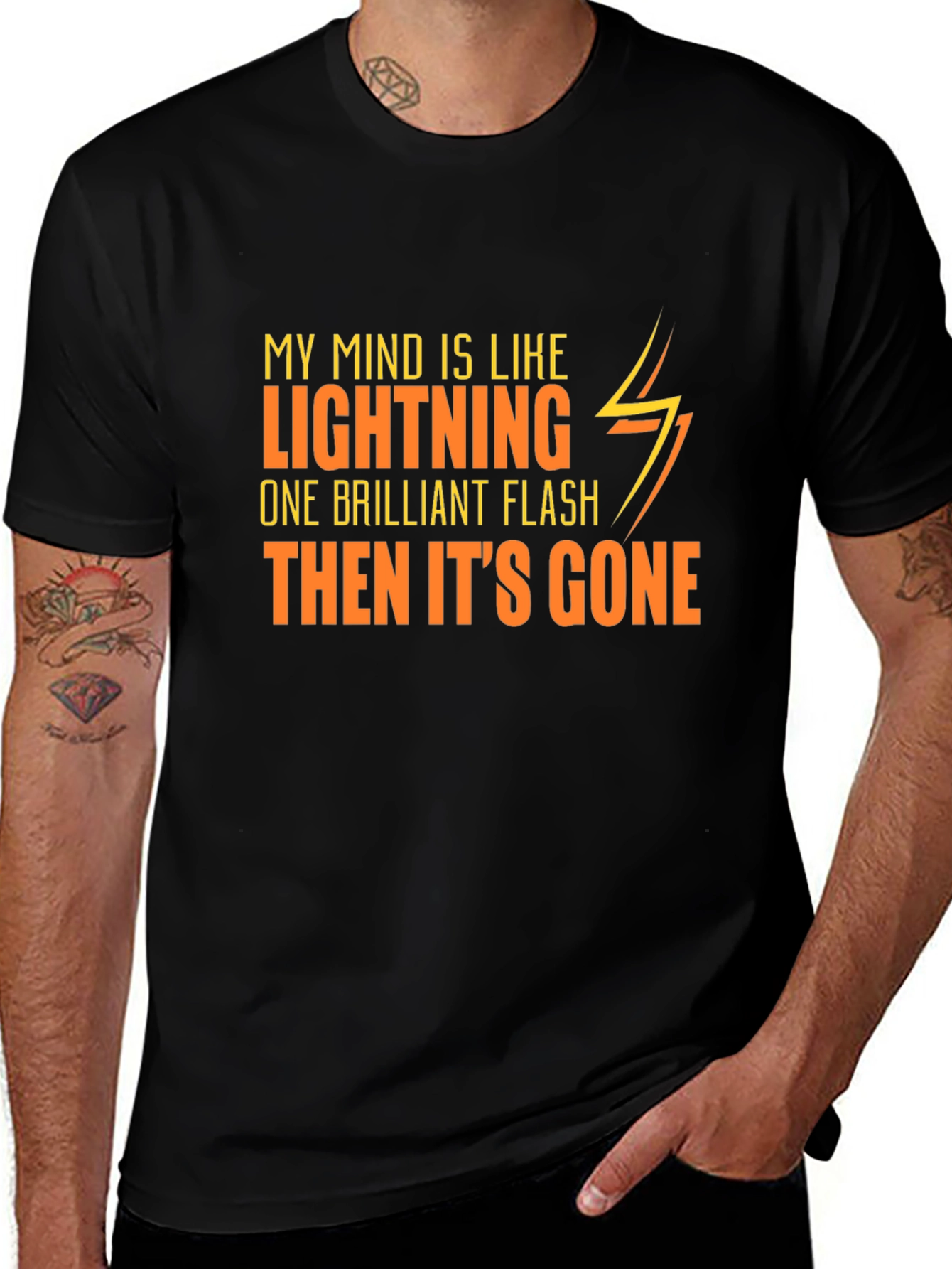 Lightning Mind Graphic Tee - Mens Black T-Shirt
