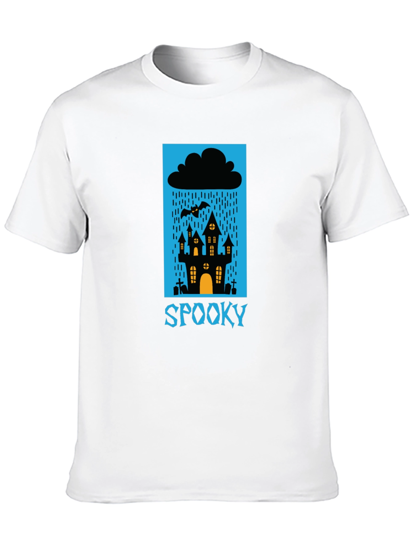 Spooky Halloween T-Shirt - Haunted House Design