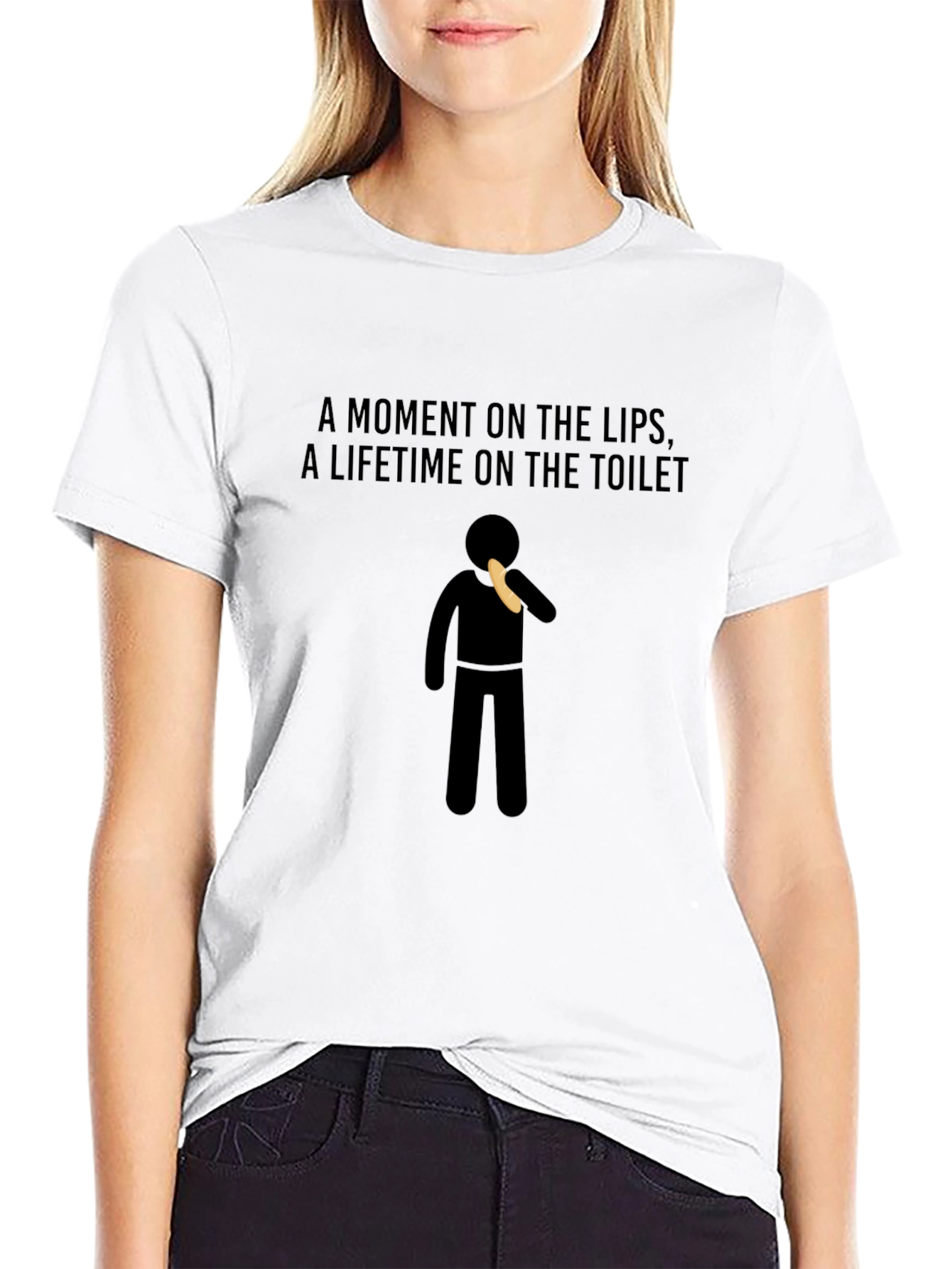 Humorous A Moment on the Lips Graphic Tee
