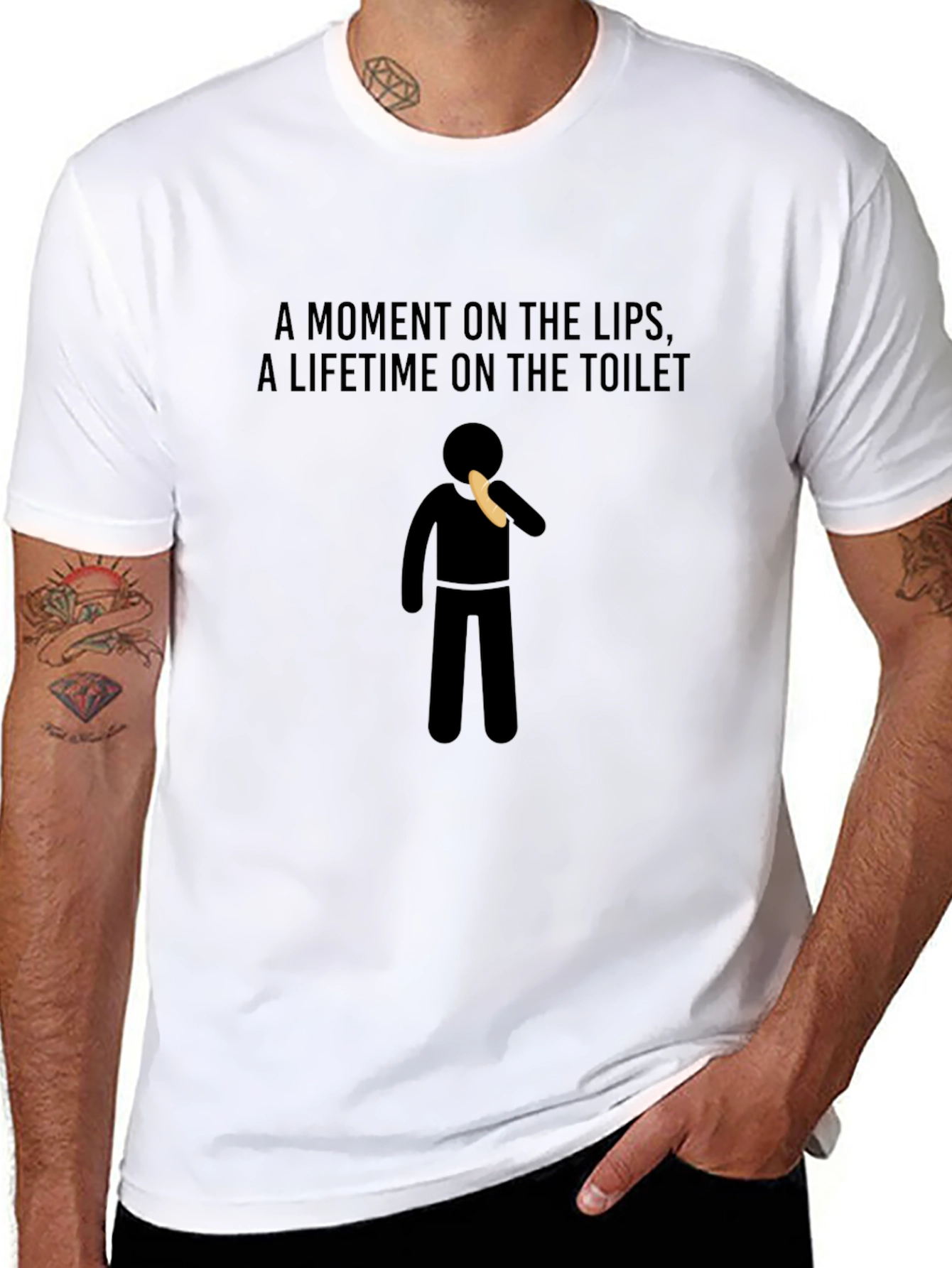 Humorous A Moment on the Lips Graphic Tee
