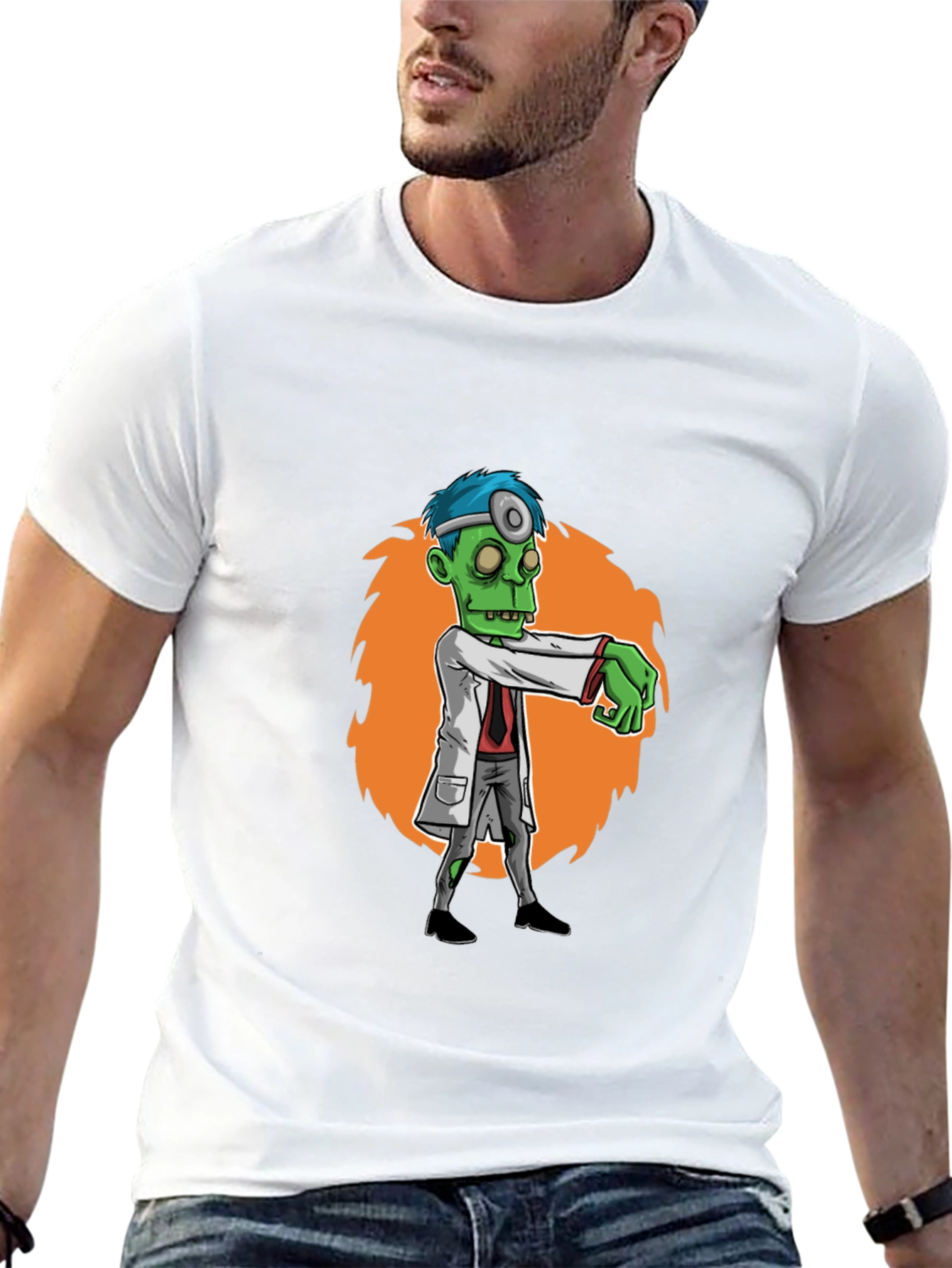 Zombie Doctor Graphic Print T-Shirt