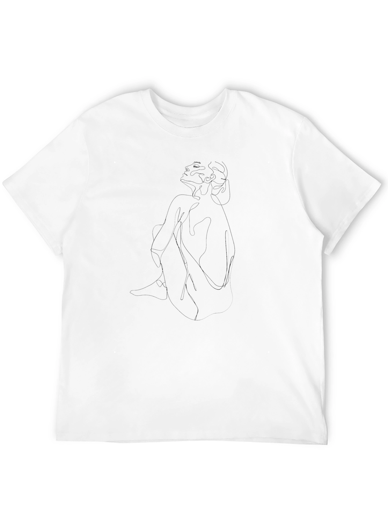 Minimalist Line Art Black T-Shirt