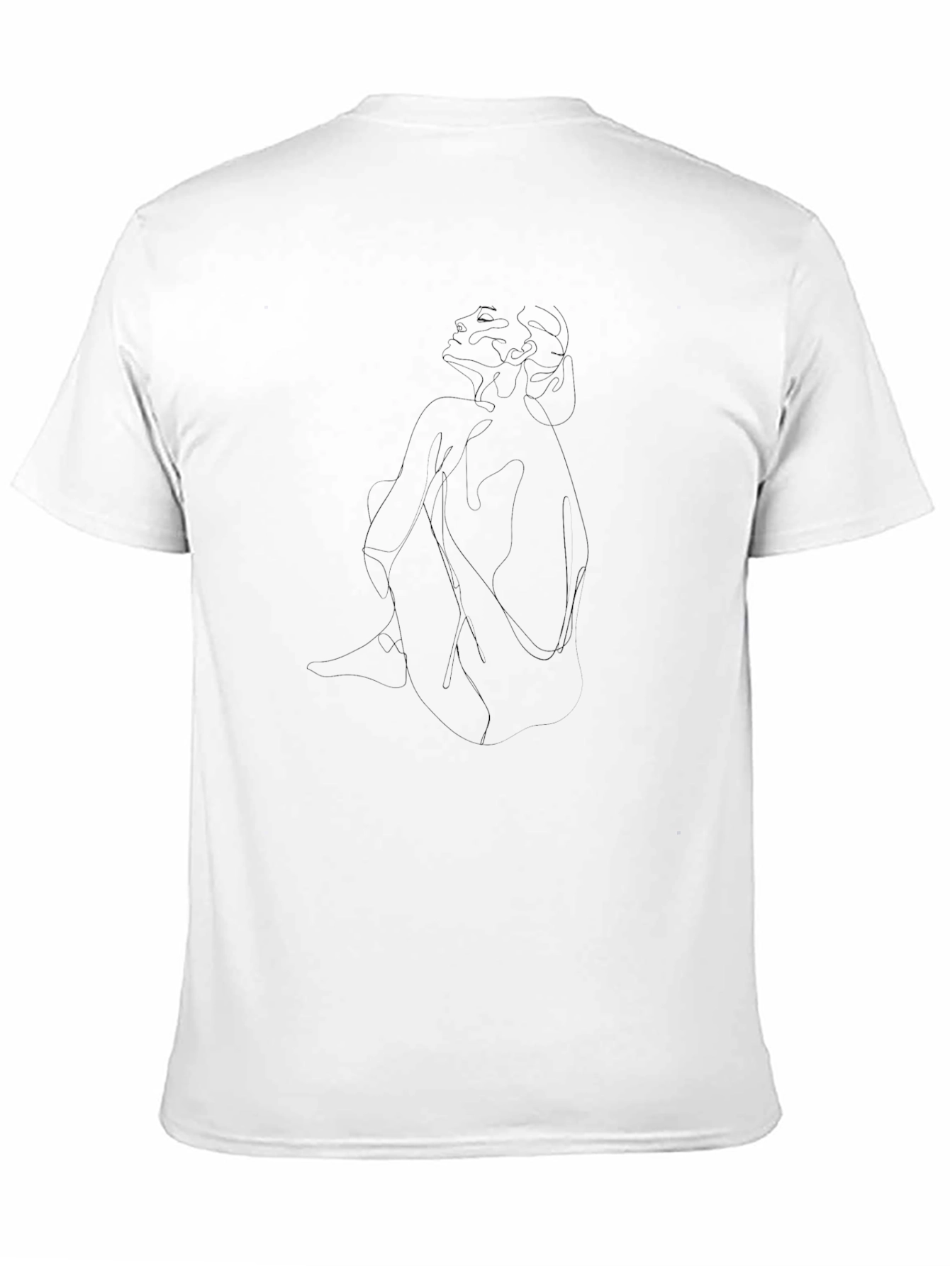 Minimalist Line Art Black T-Shirt
