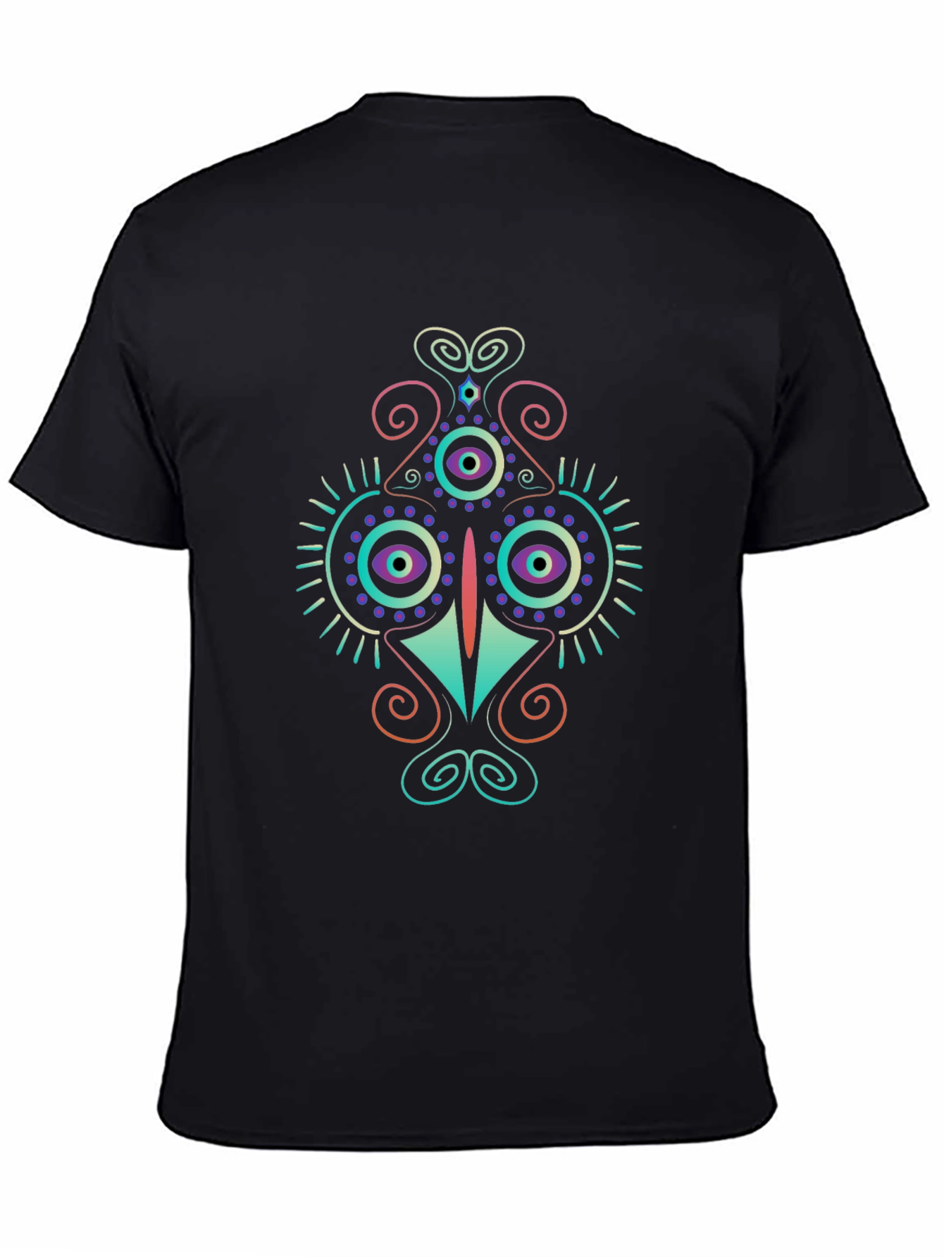 Abstract Eye Design Black T-Shirt