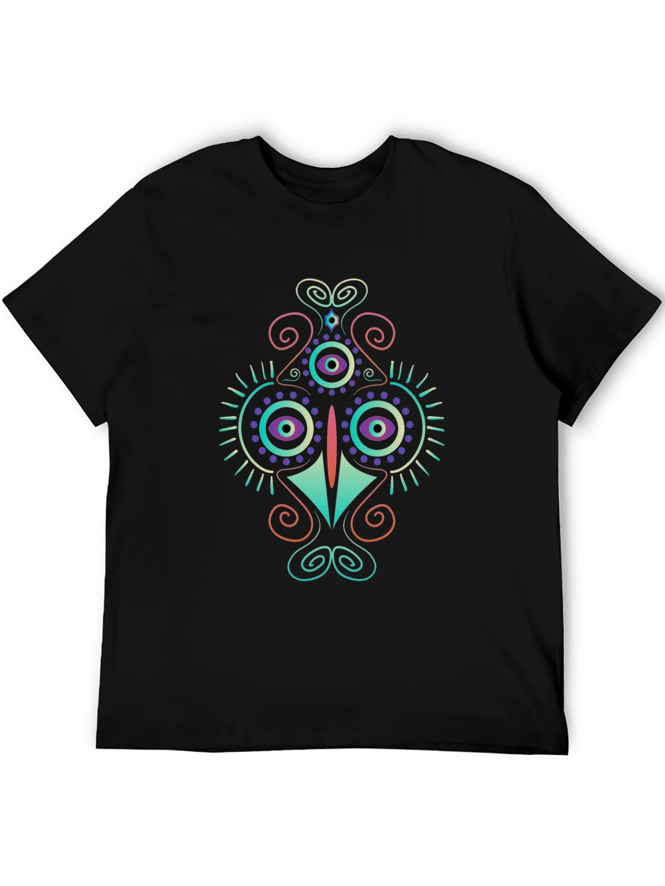 Abstract Eye Design Black T-Shirt