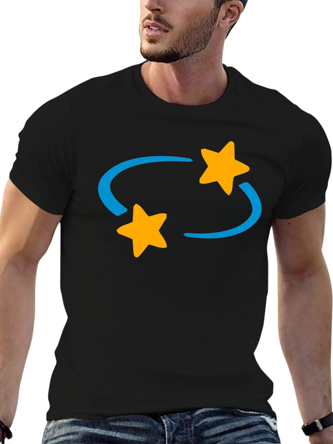 Rotating Stars Graphic Tee - Casual Style