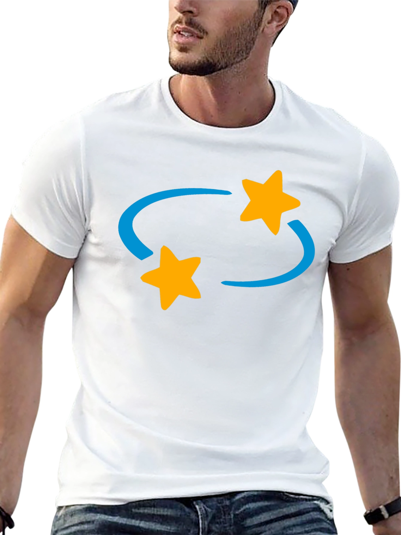 Rotating Stars Graphic Tee - Casual Style