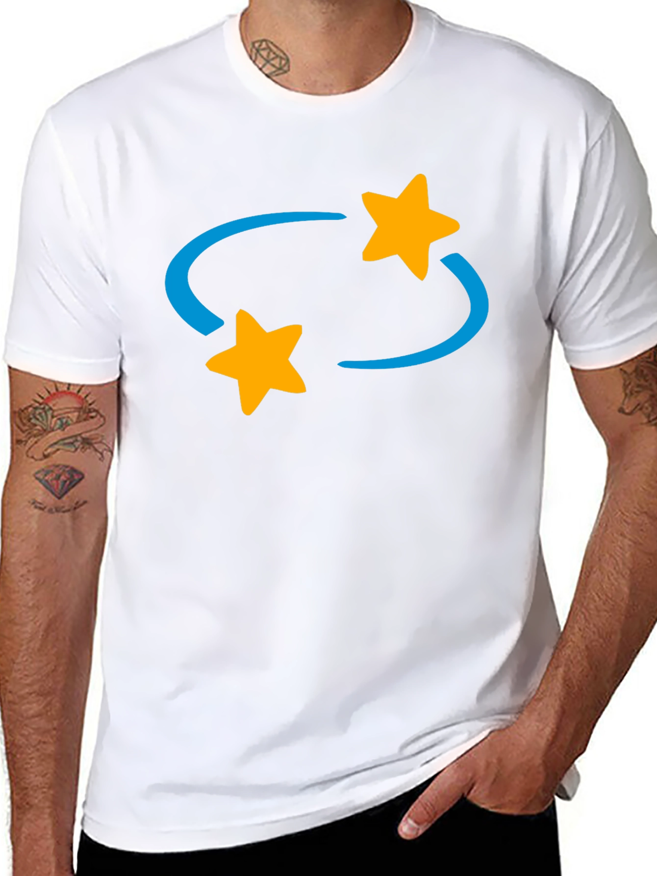 Rotating Stars Graphic Tee - Casual Style