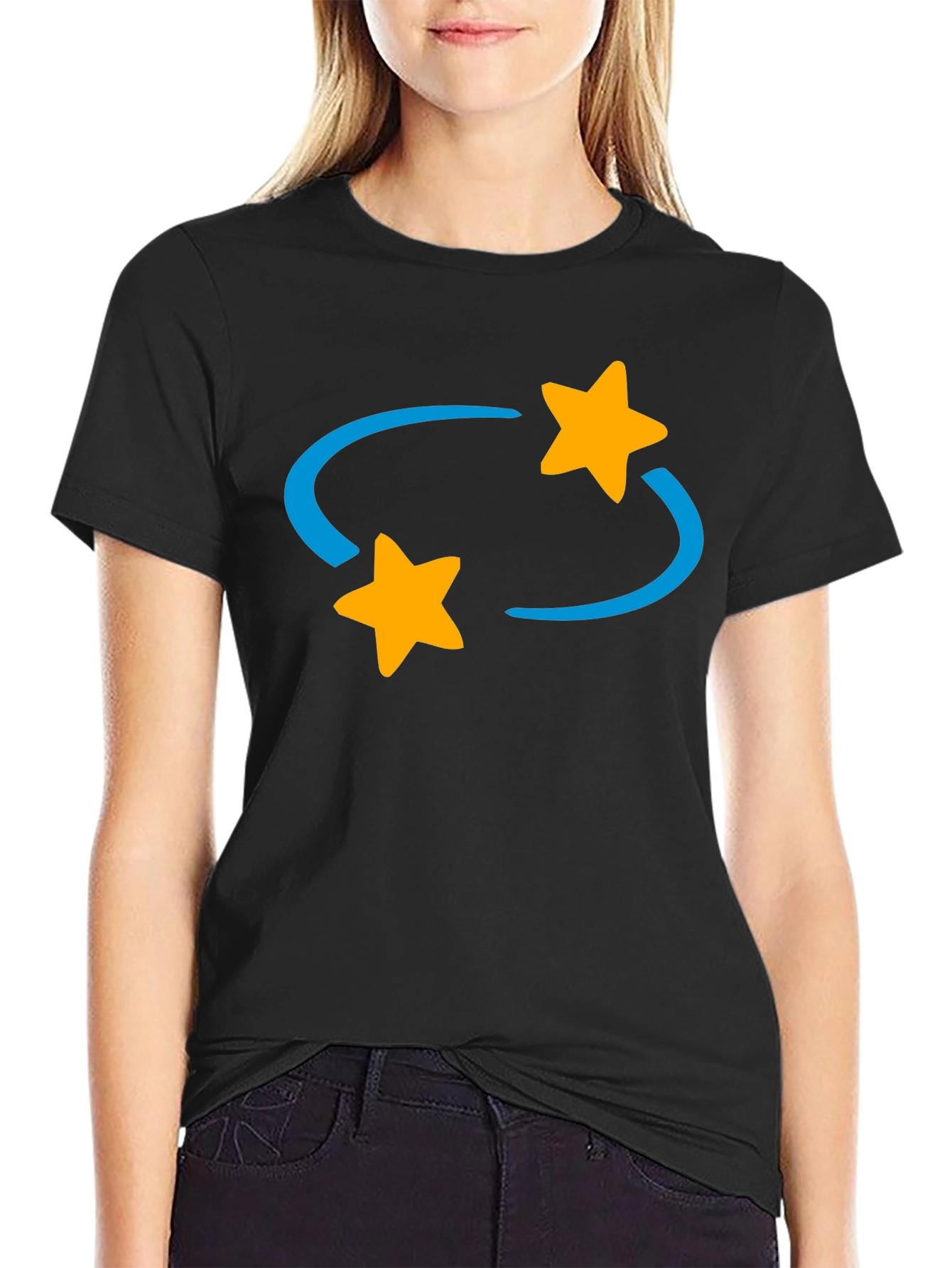 Rotating Stars Graphic Tee - Casual Style