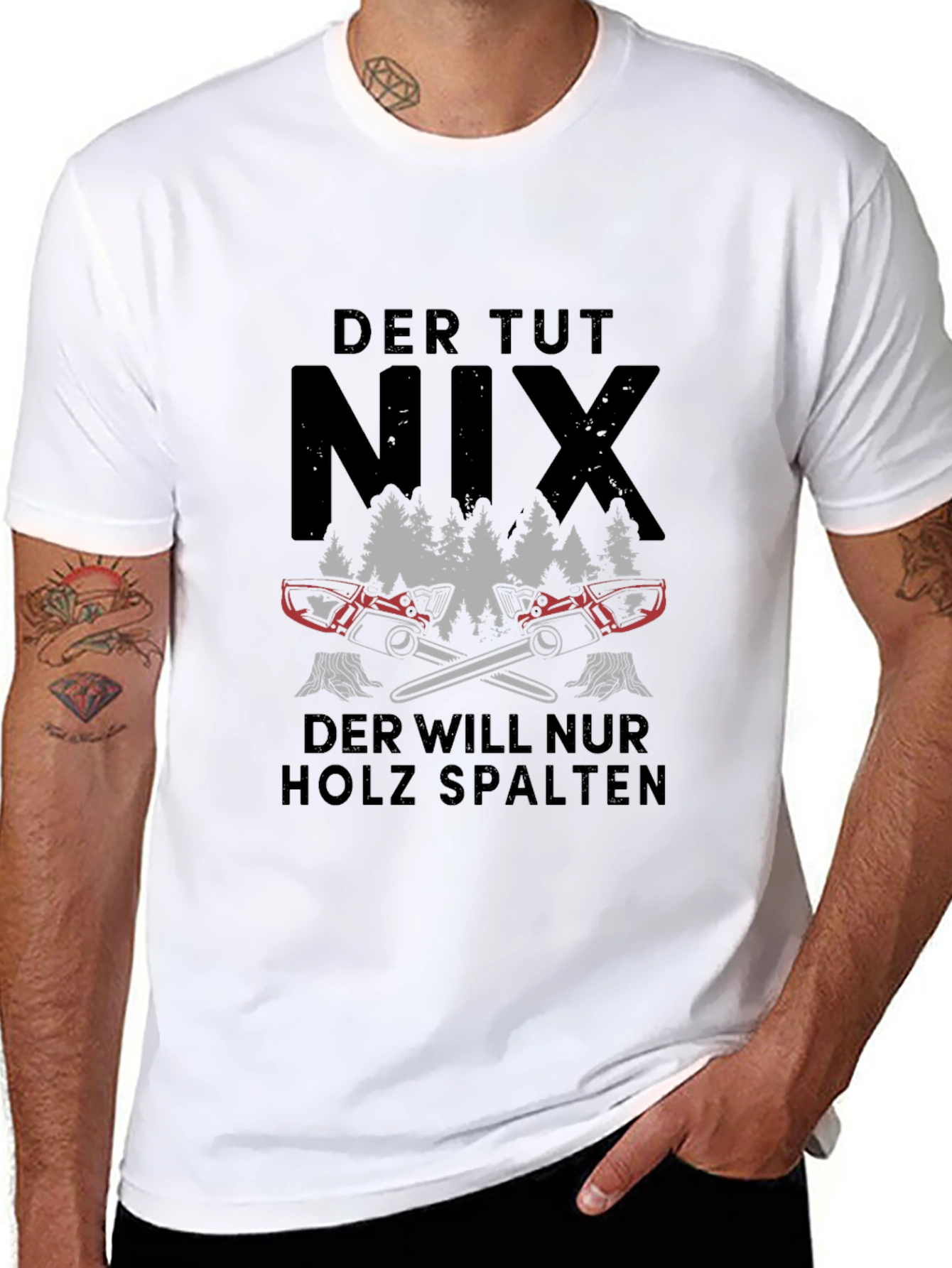 Der Tut Nix Lumberjack Chainsaw Graphic Tee