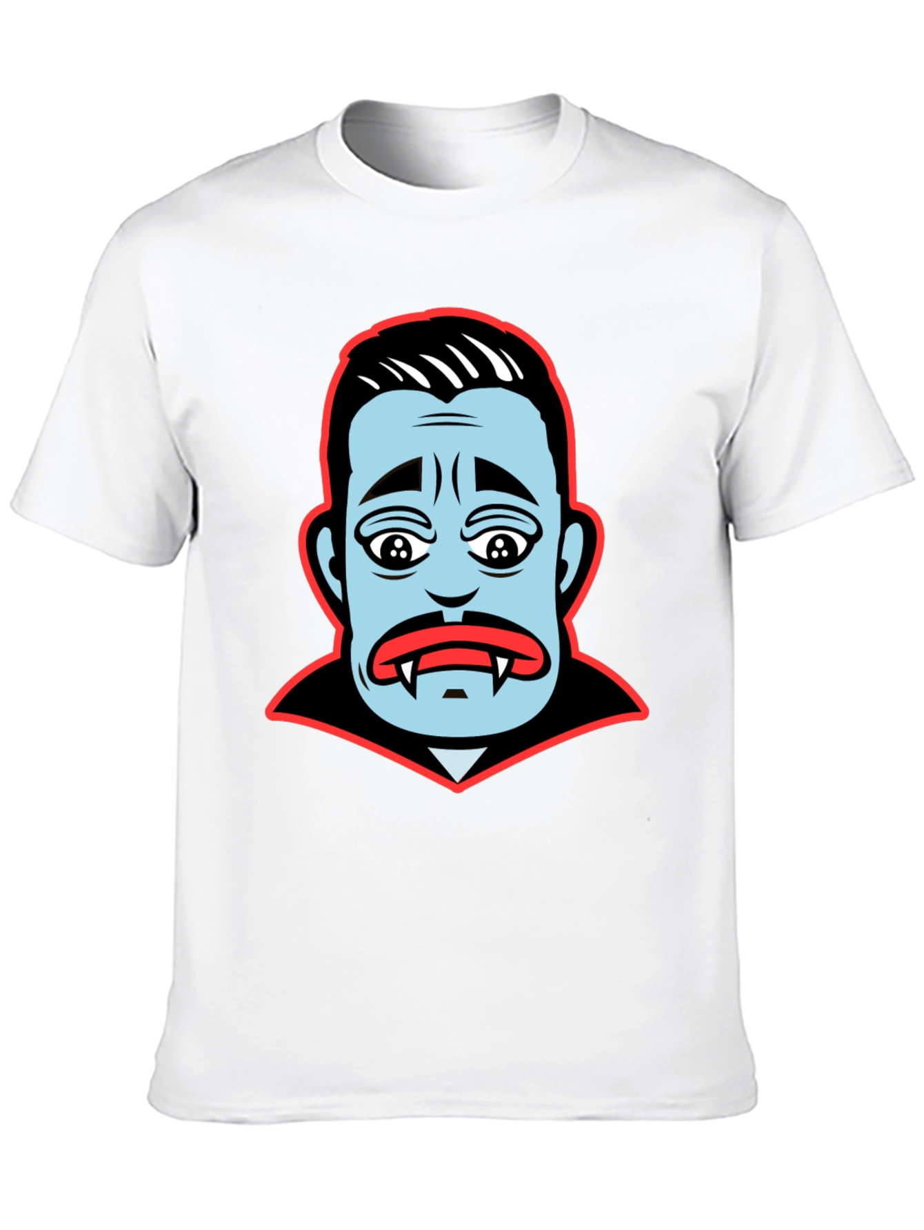 Cartoon Vampire Face Graphic T-Shirt
