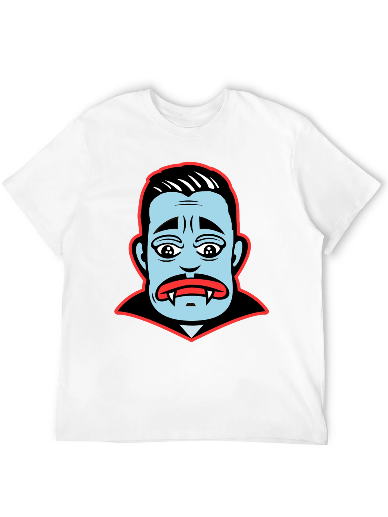 Cartoon Vampire Face Graphic T-Shirt