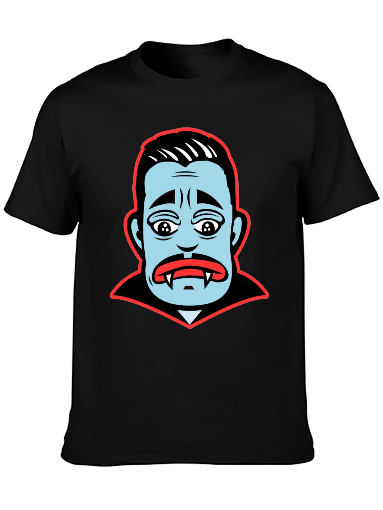 Cartoon Vampire Face Graphic T-Shirt