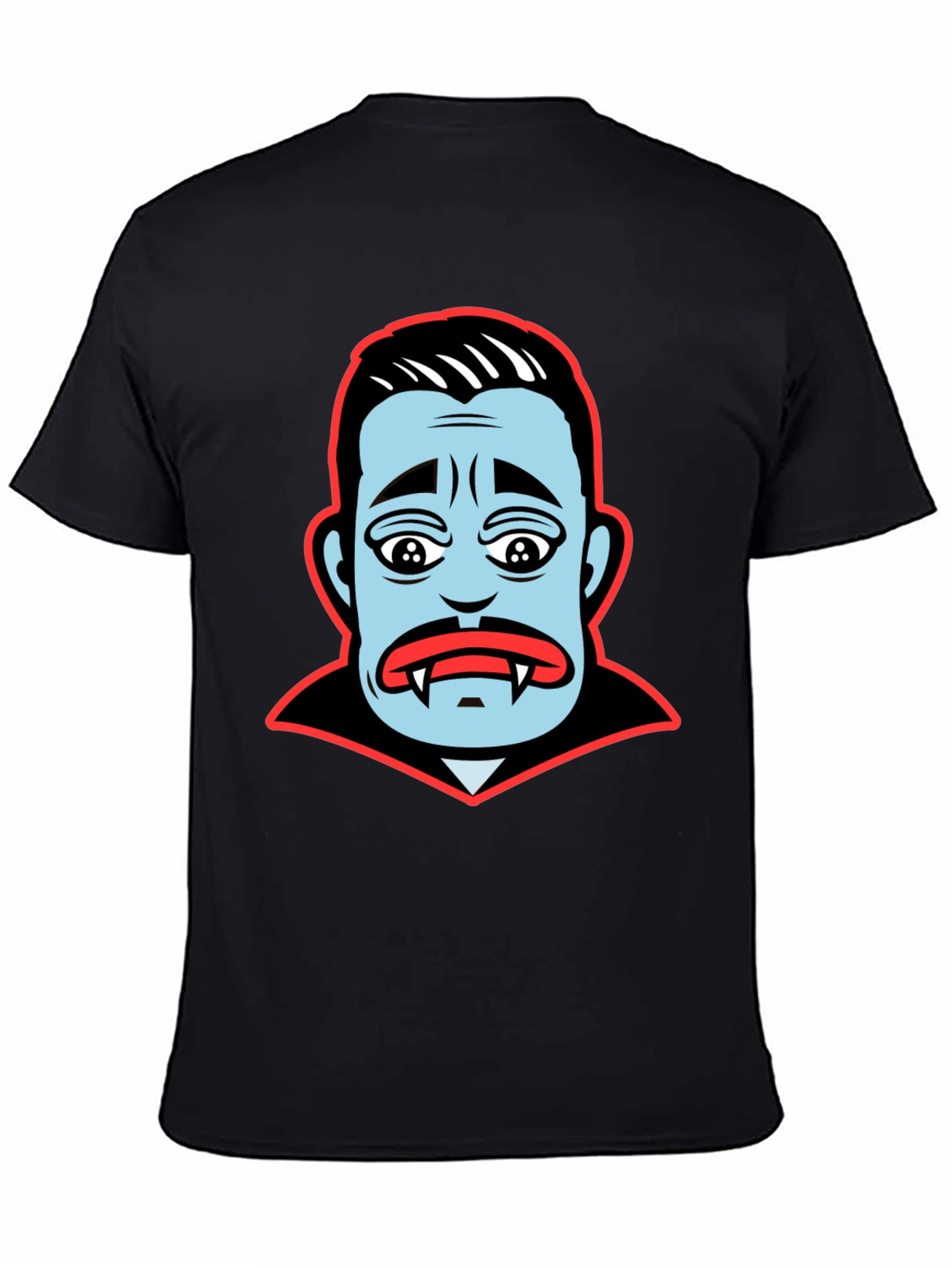 Cartoon Vampire Face Graphic T-Shirt