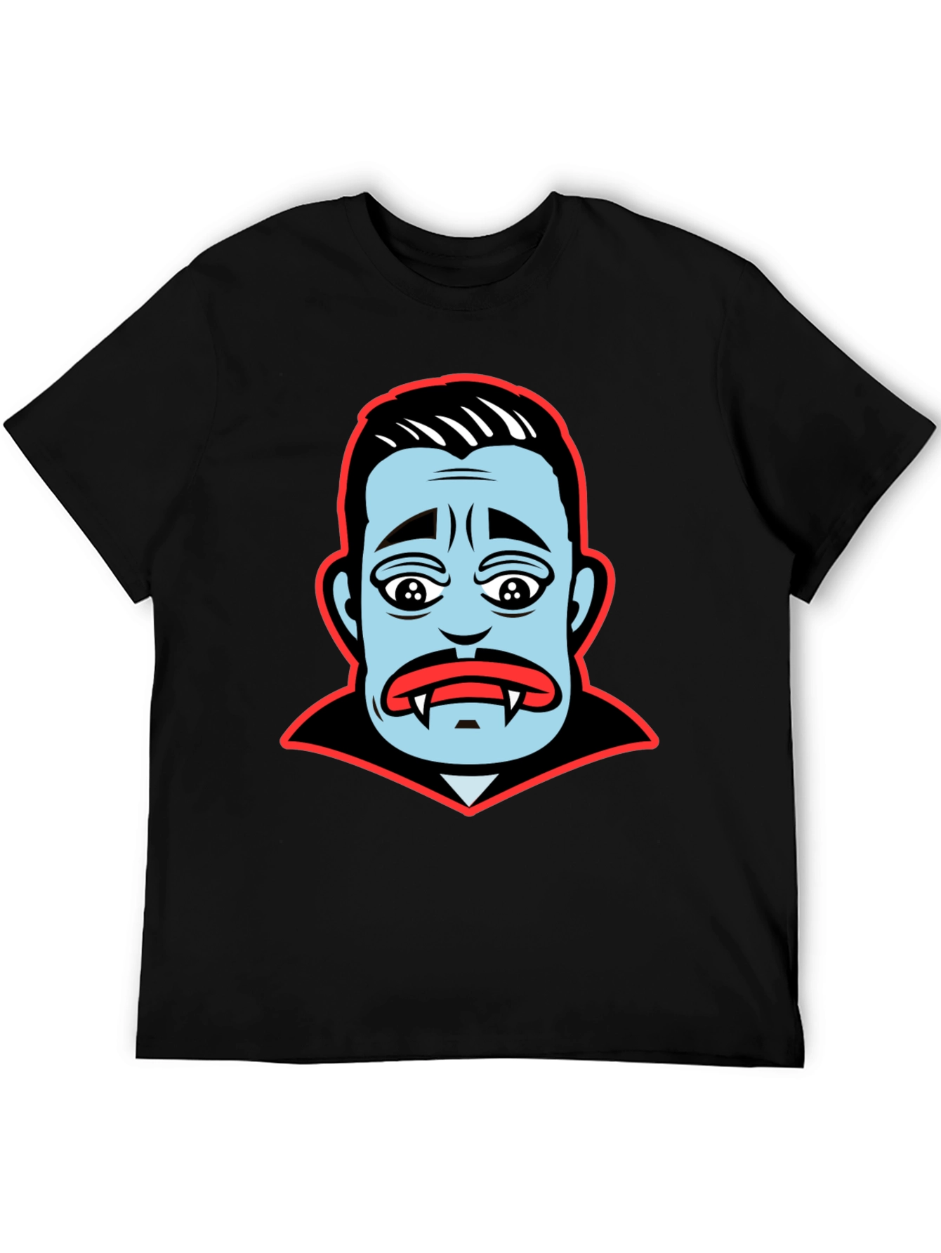 Cartoon Vampire Face Graphic T-Shirt