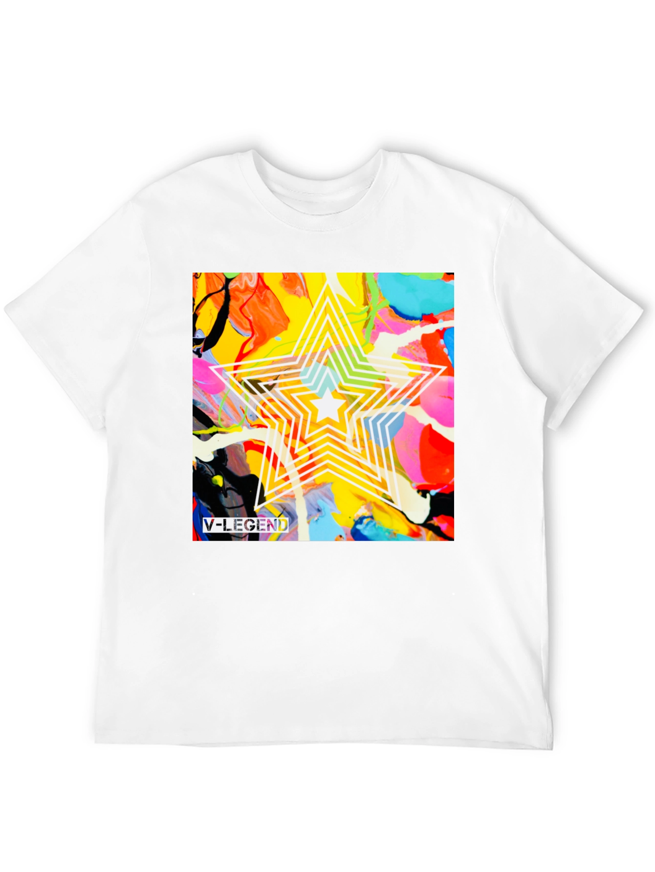 V-Legend Star Abstract Graphic T-Shirt