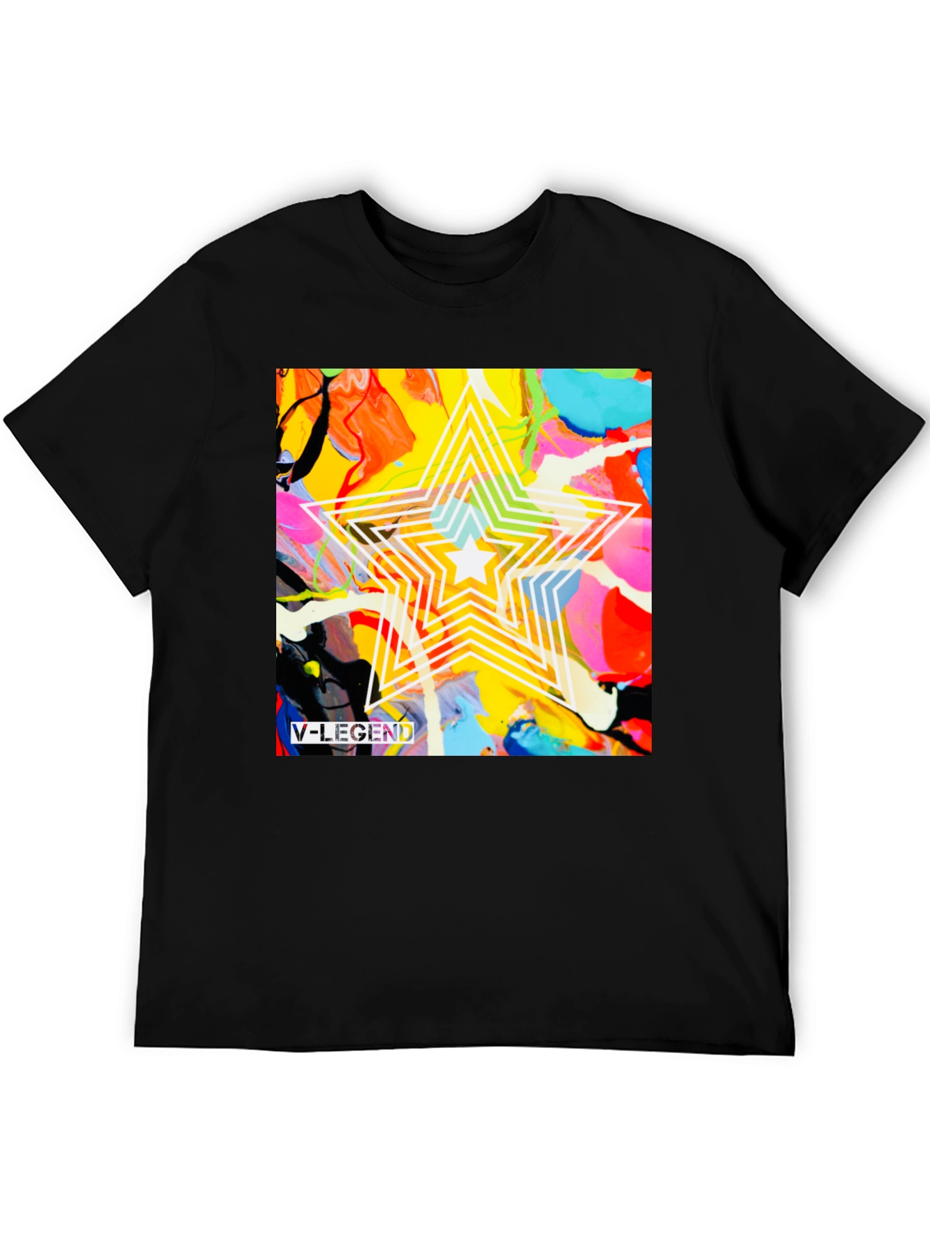 V-Legend Star Abstract Graphic T-Shirt