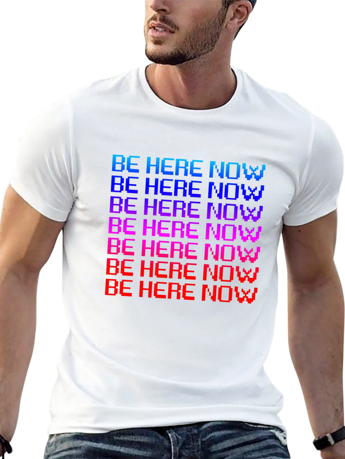 Be Here Now Pixel T-Shirt - Retro Style