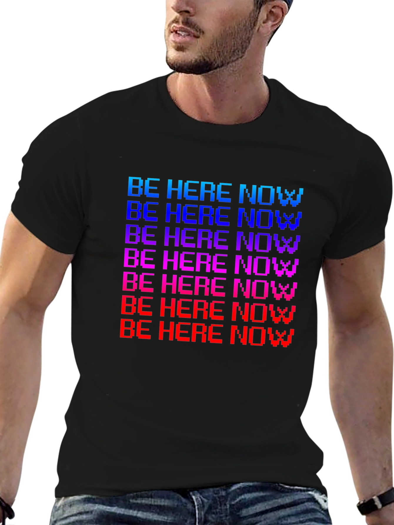 Be Here Now Pixel T-Shirt - Retro Style