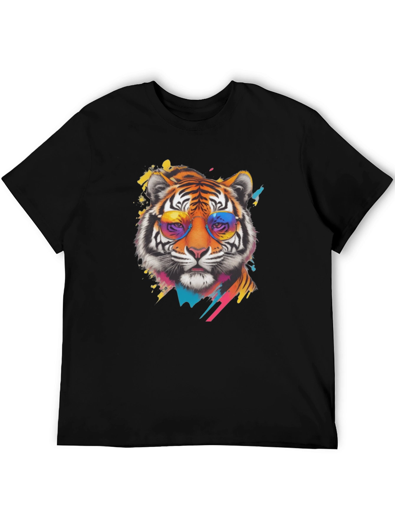 Cool Tiger Graphic Tee - Mens Black T-Shirt