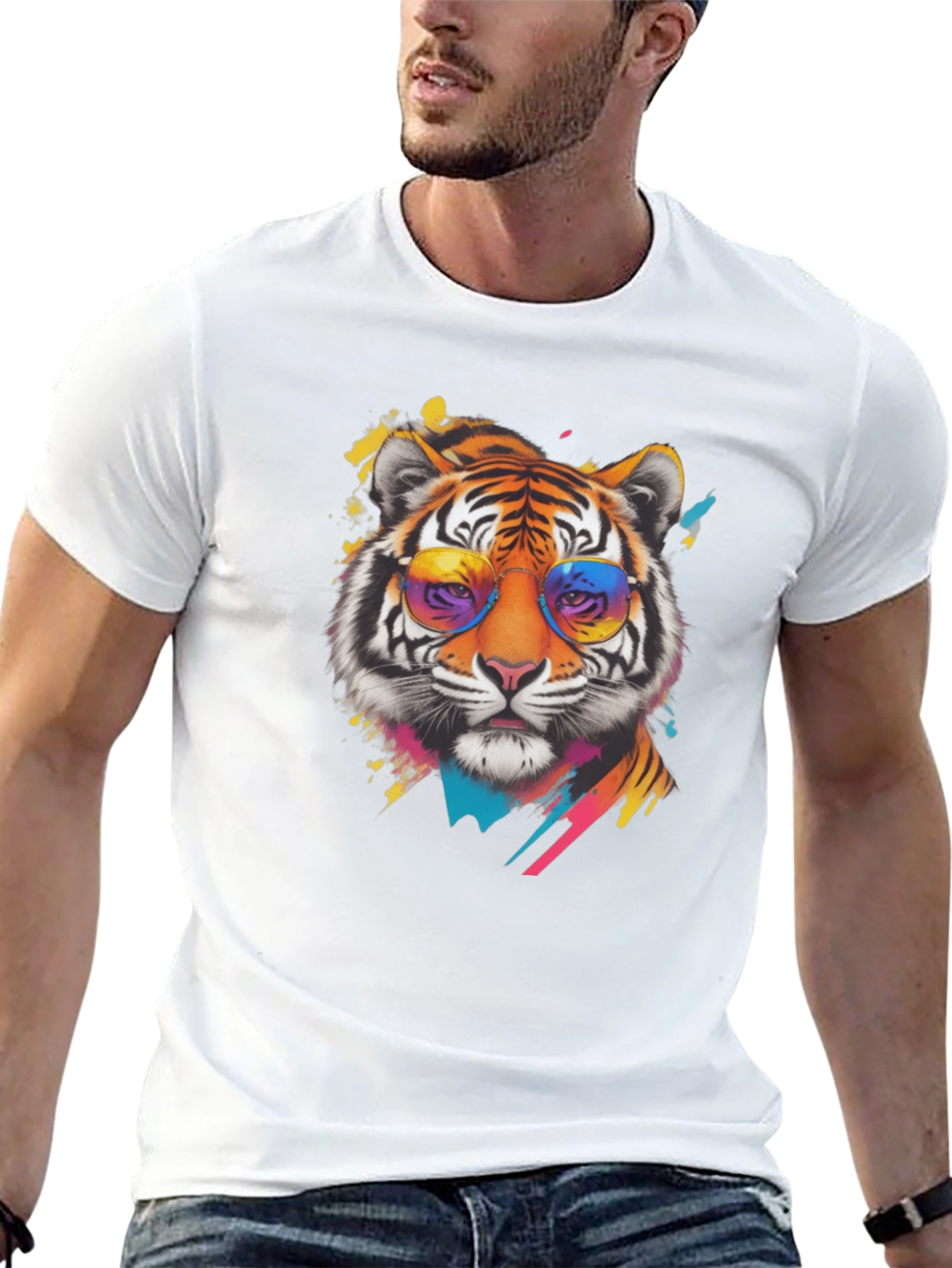 Cool Tiger Graphic Tee - Mens Black T-Shirt