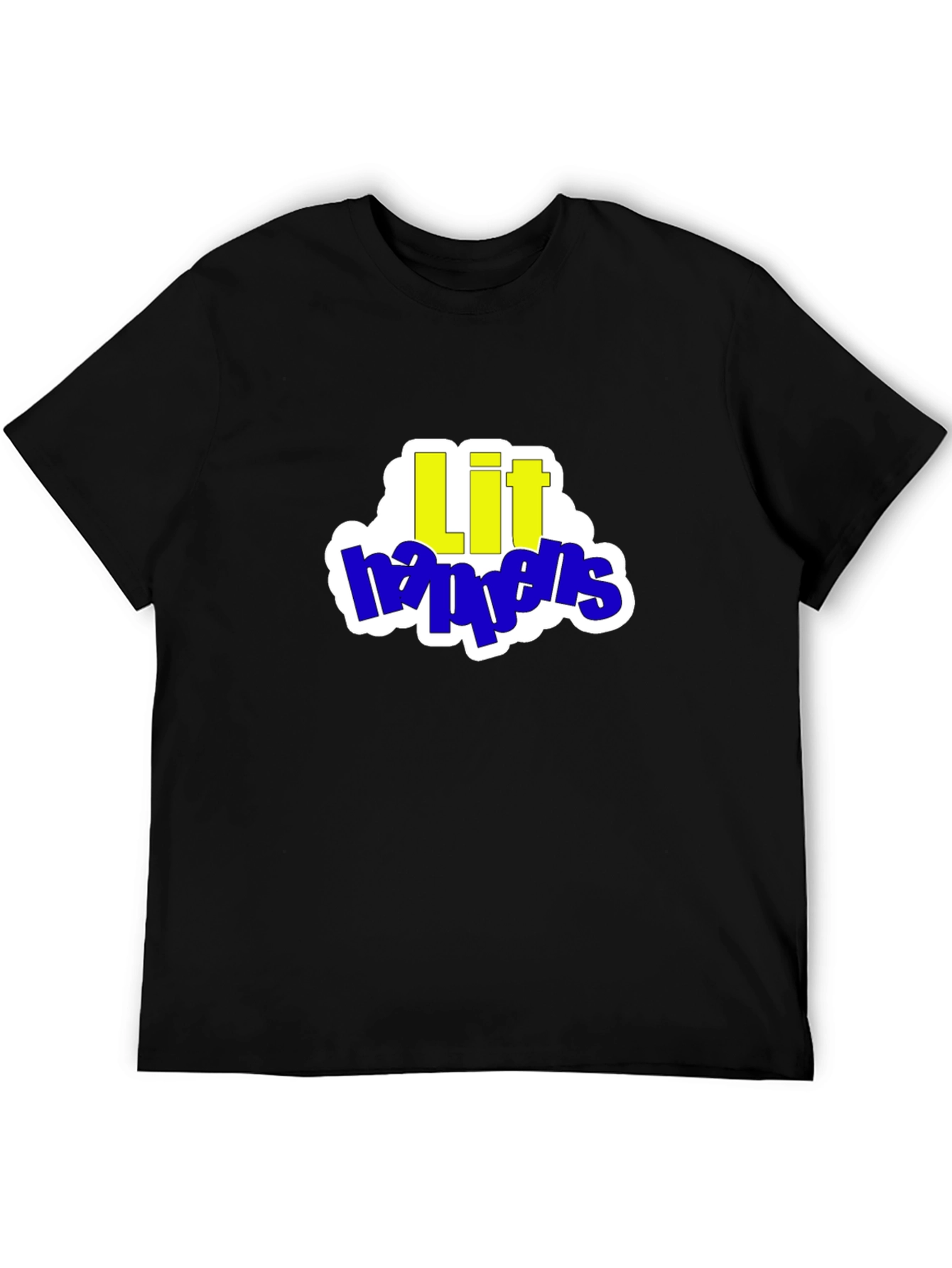Lit Happens Graphic Tee - Trendy Crew Neck T-Shirt