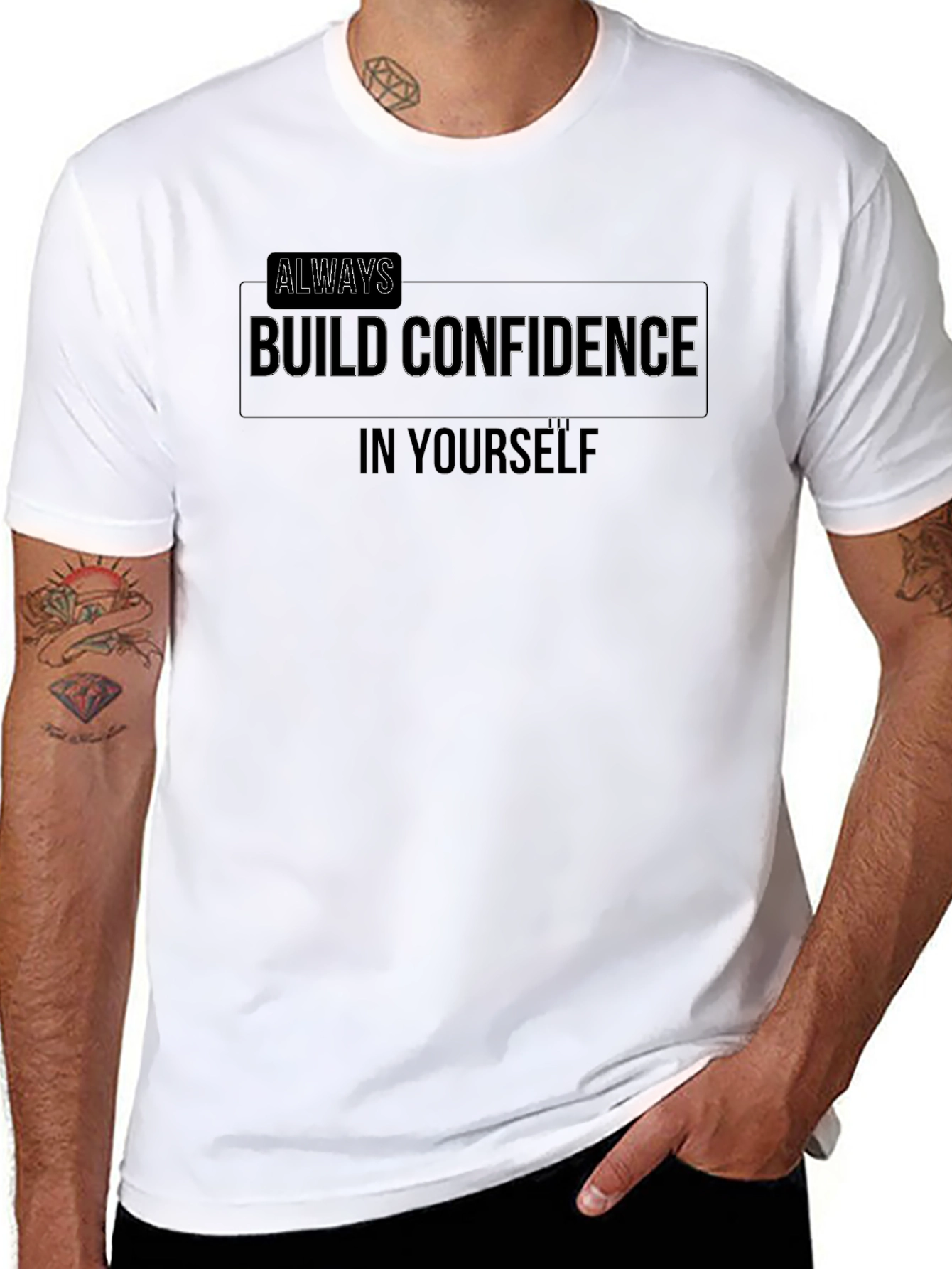 Confidence Builder Black Graphic Tee