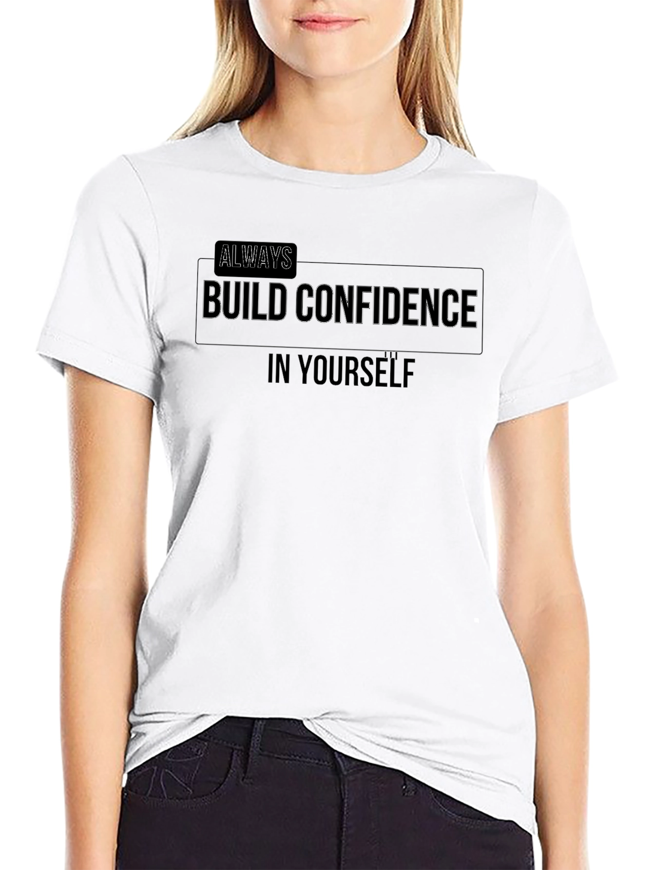 Confidence Builder Black Graphic Tee