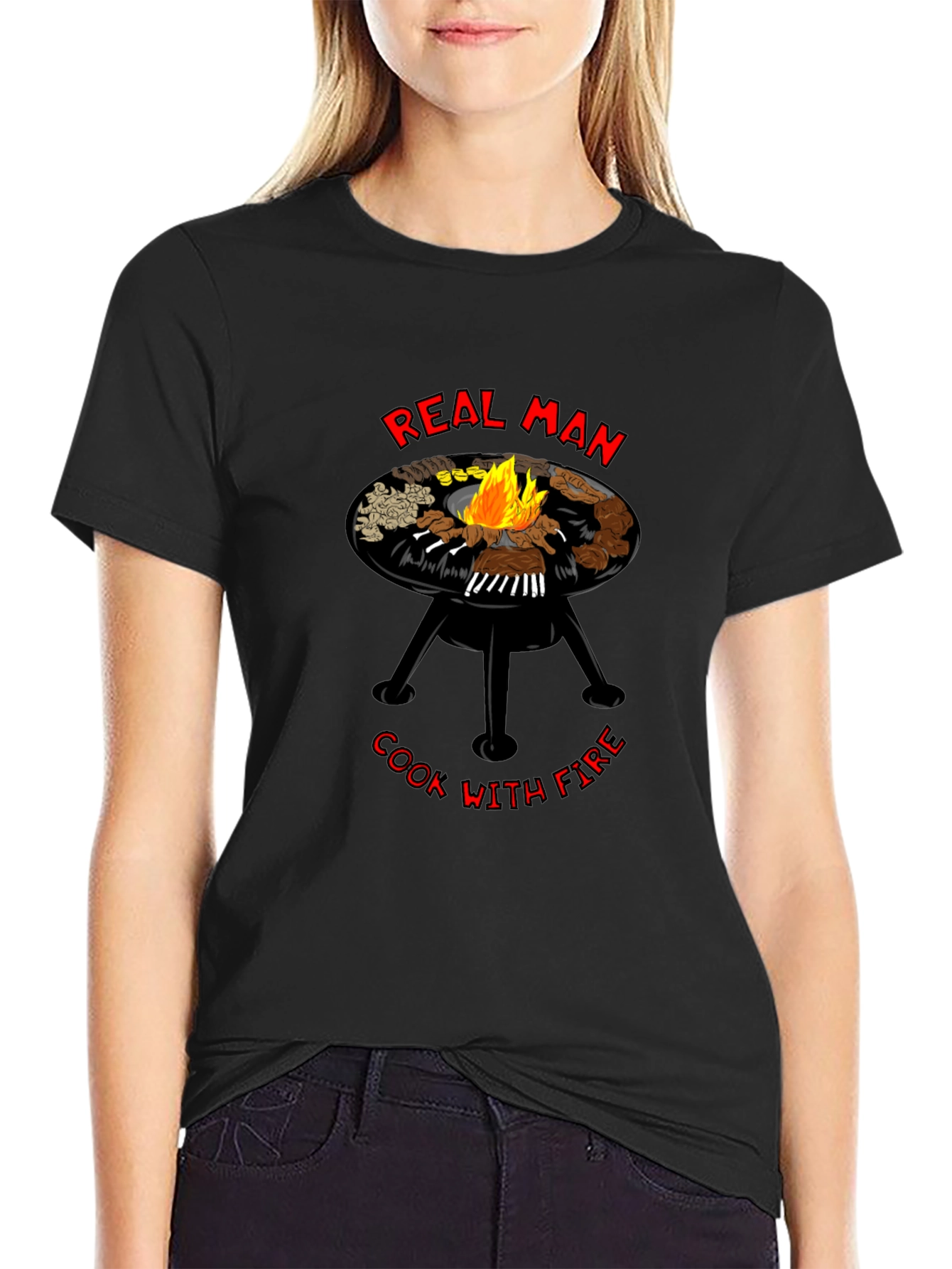 Real Man Cook With Fire T-Shirt