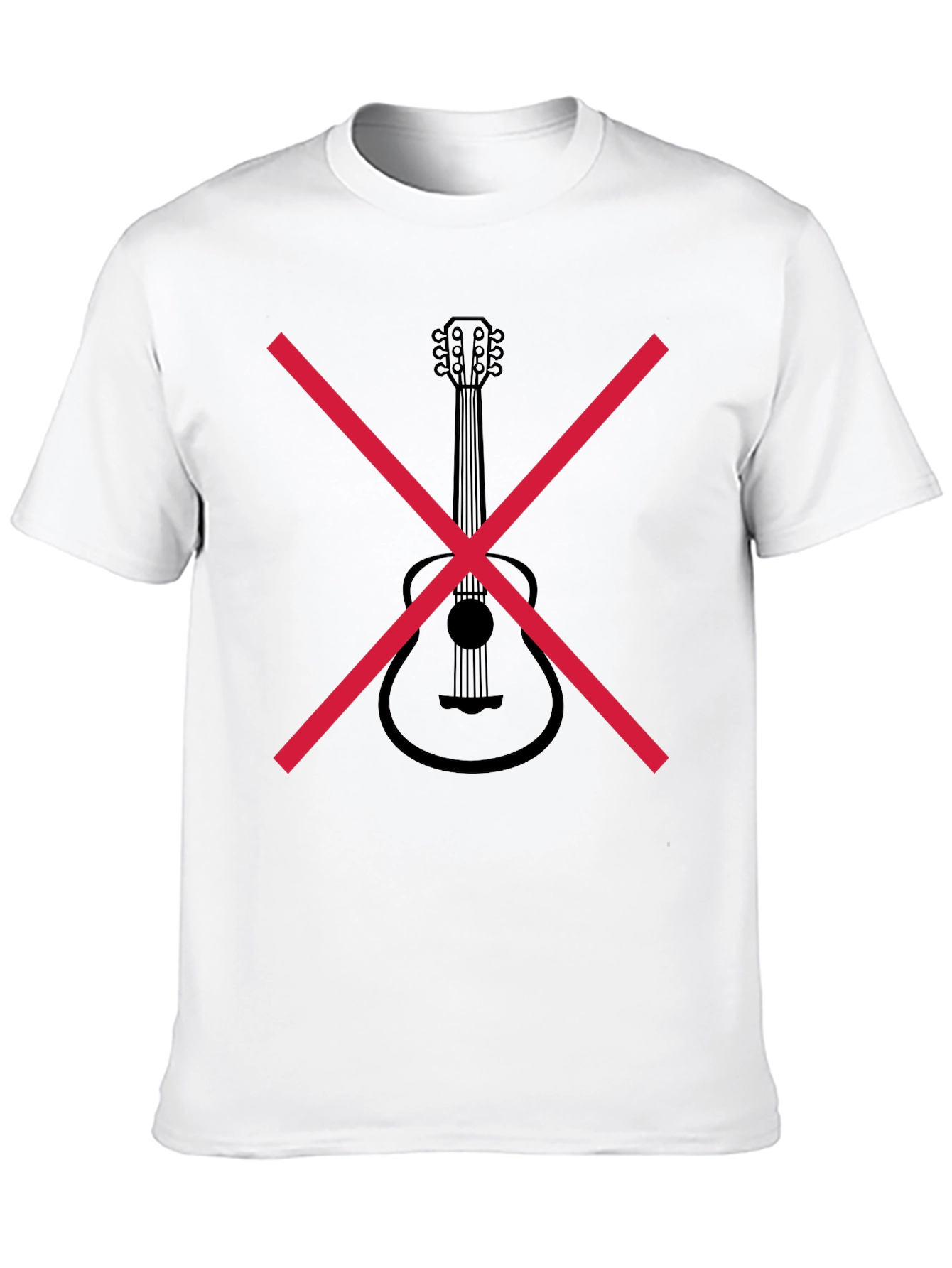 No Guitar Tee - Black Crew Neck T-Shirt