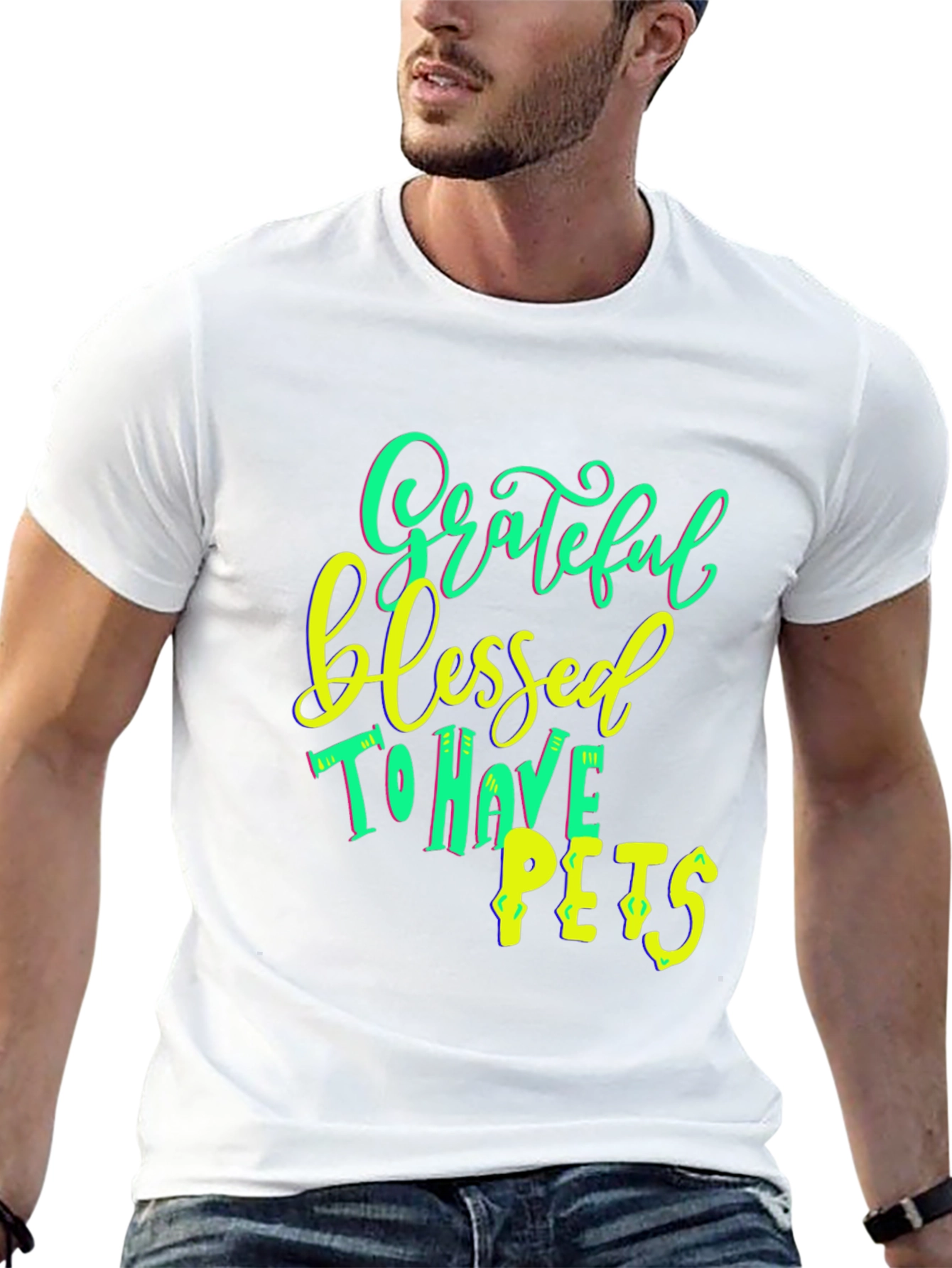 Grateful Blessed To Have Pets T-Shirt Black
