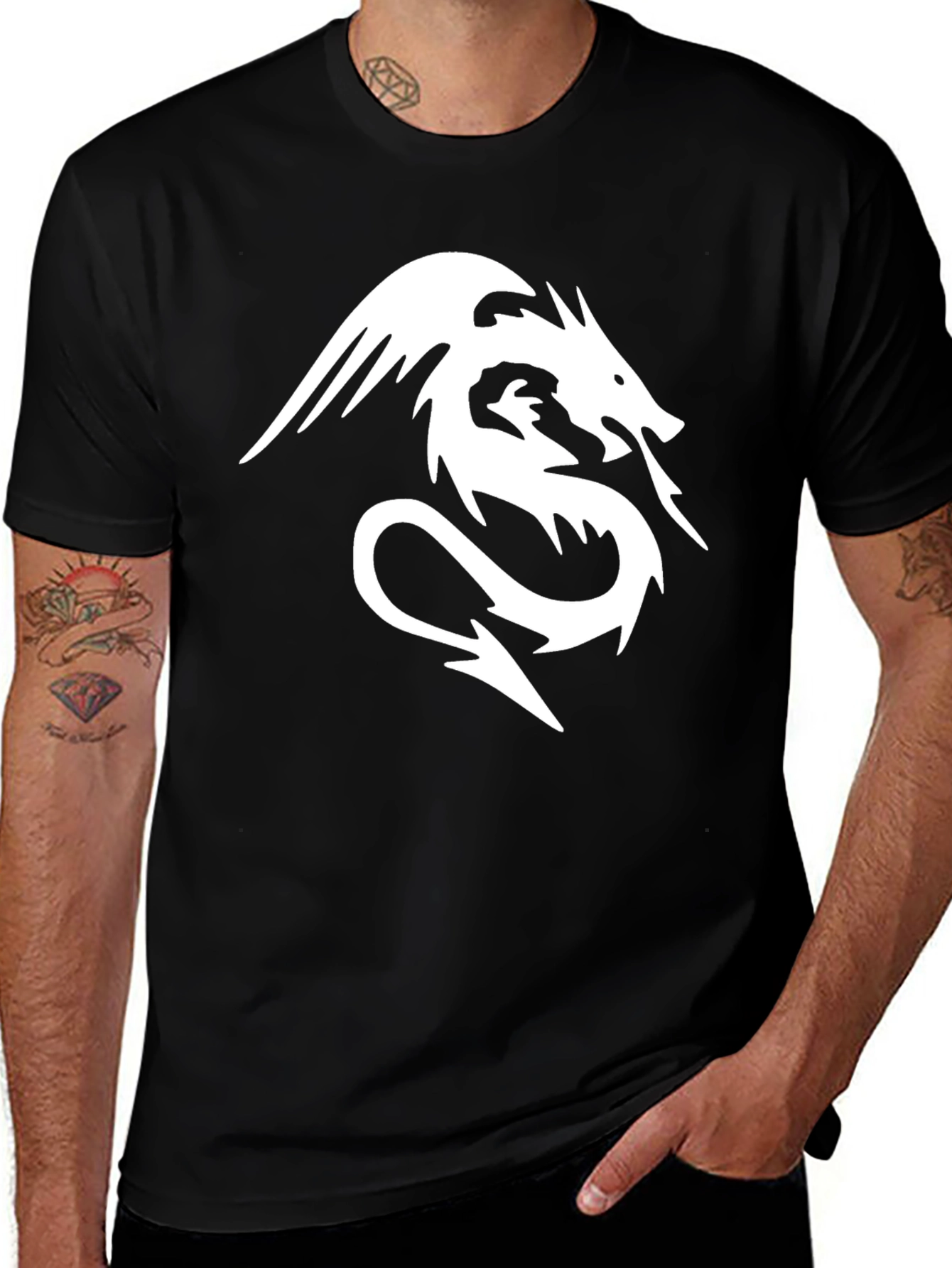 Dragon Graphic Tee - Stylish Black T-Shirt