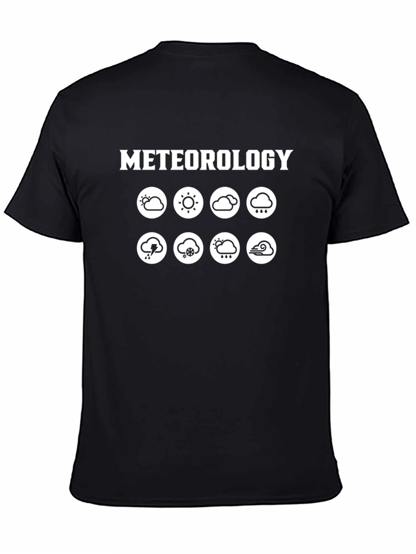 Meteorology Weather Icons Black T-Shirt