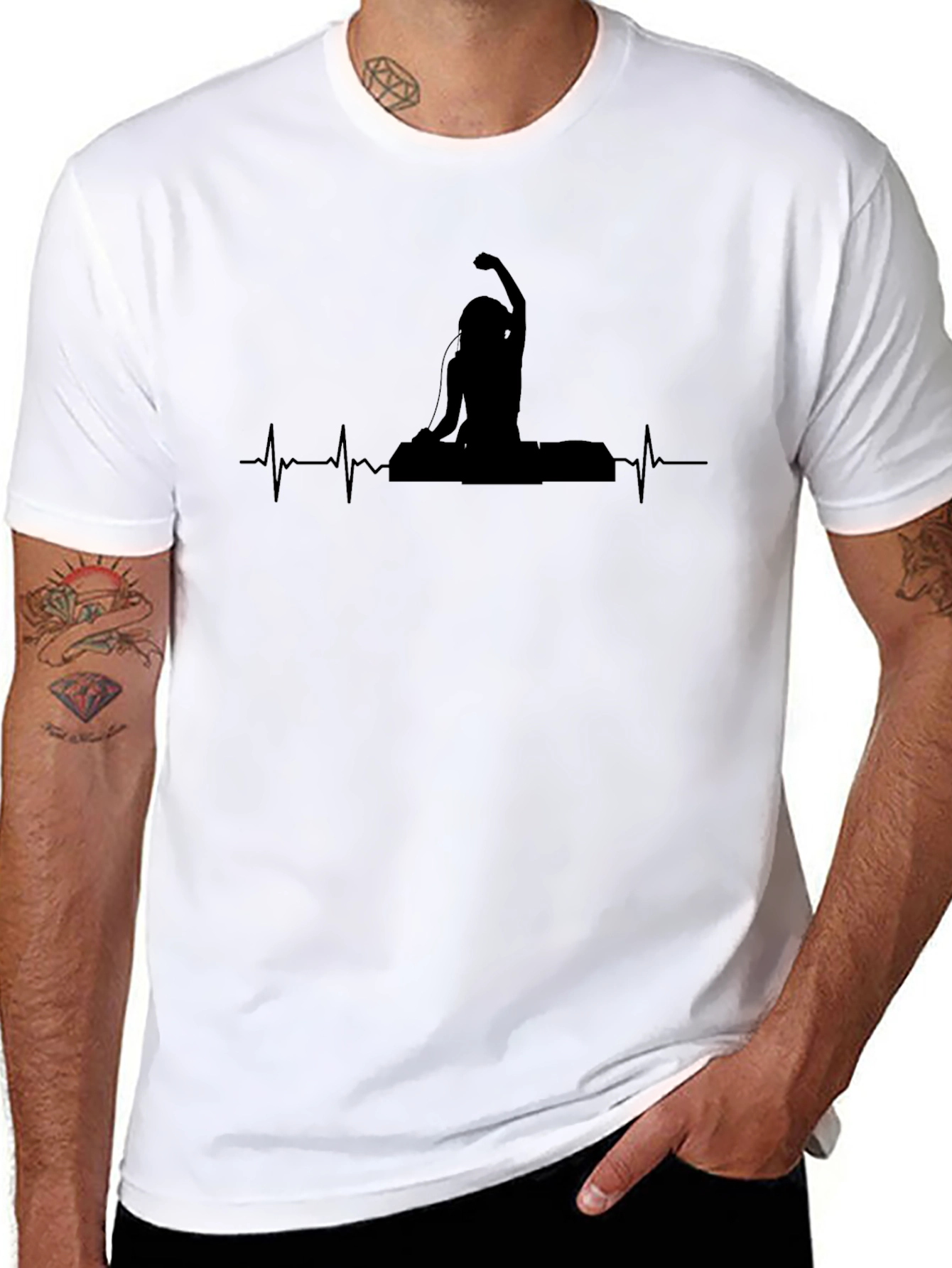 Yoga DJ Heartbeat T-Shirt - Relaxing Vibe