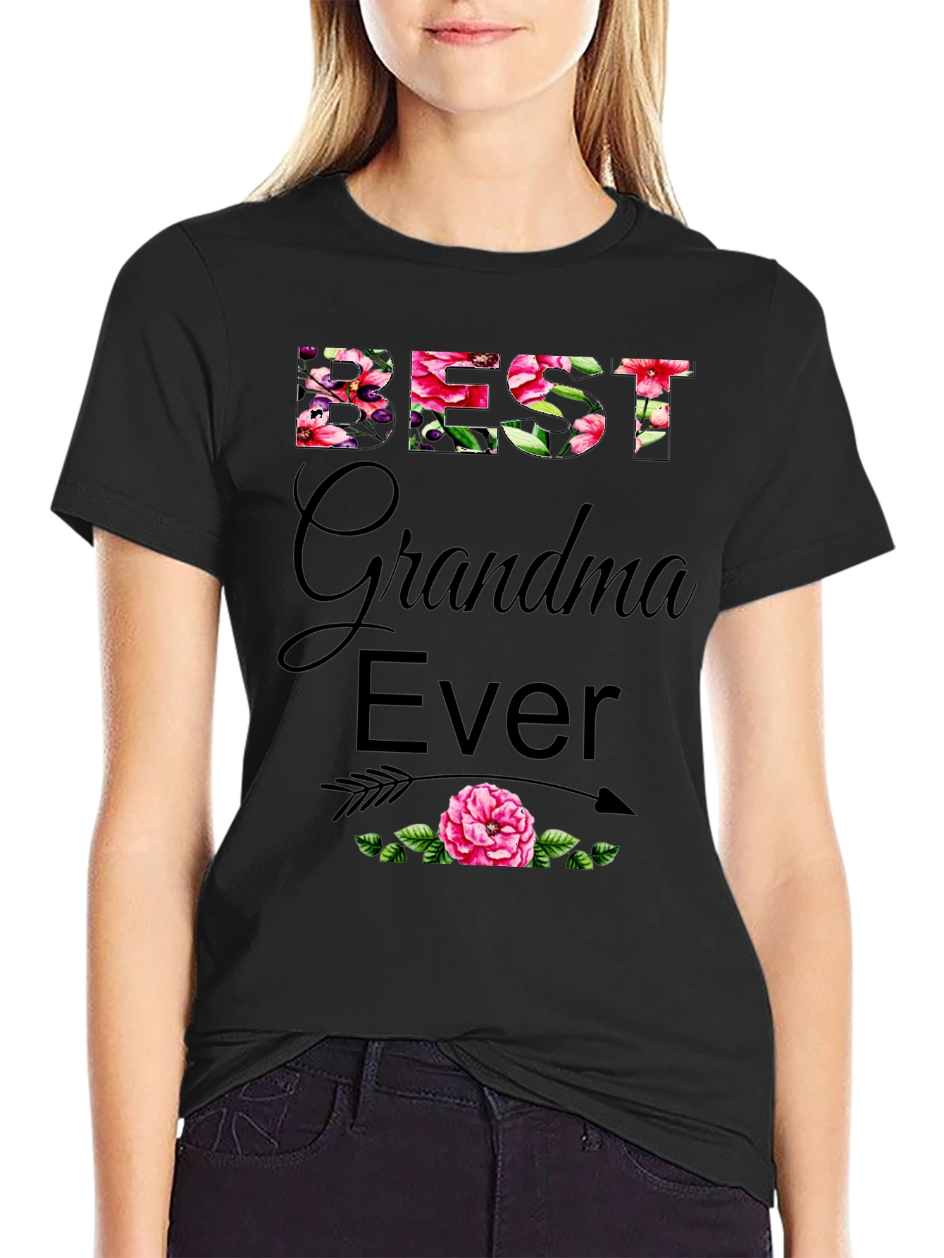 Best Grandma Ever Floral T-Shirt